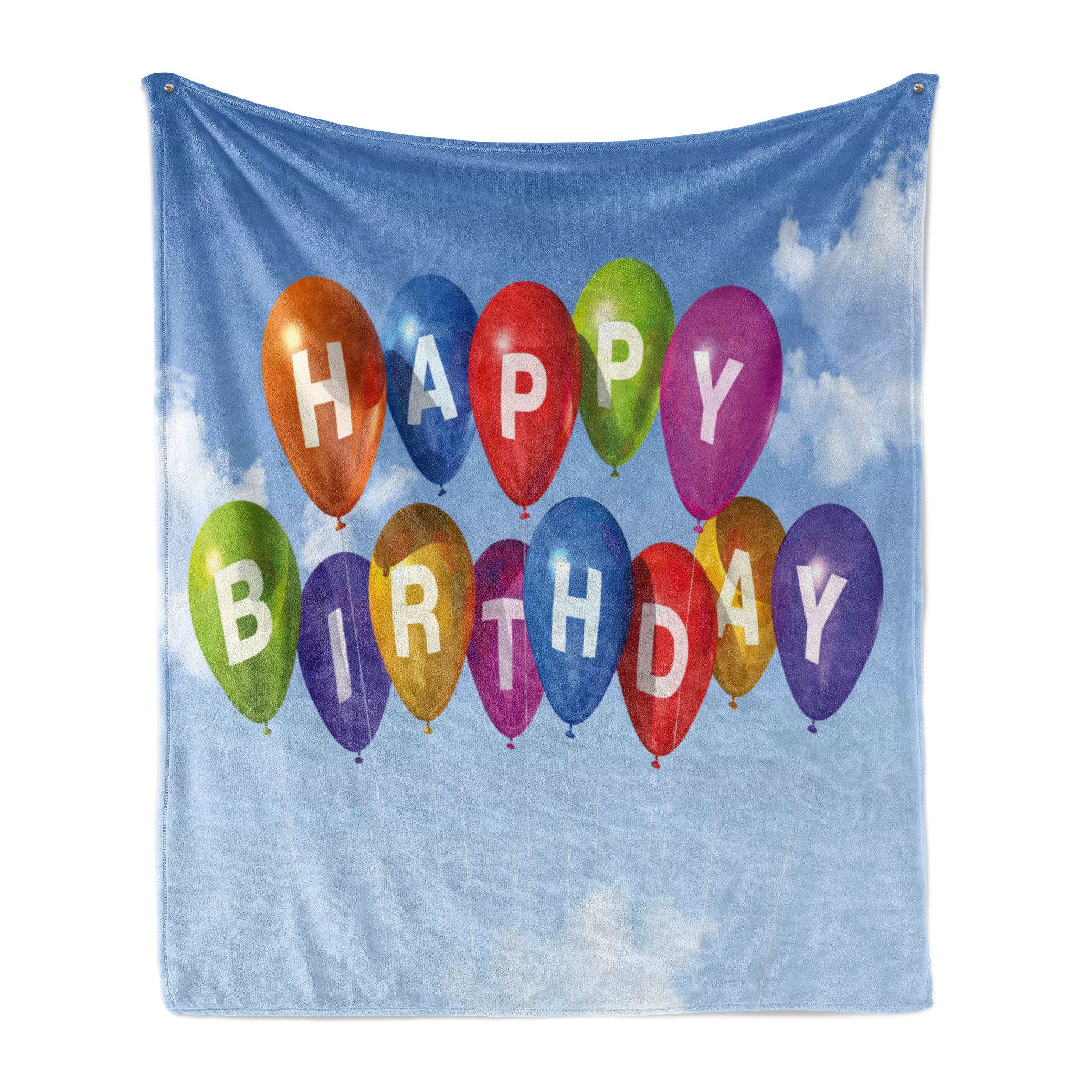 Wohndecke Geburtstag Letters Plüsch Luftballons für Außenbereich, Innen- Abakuhaus, den und Sky Gemütlicher