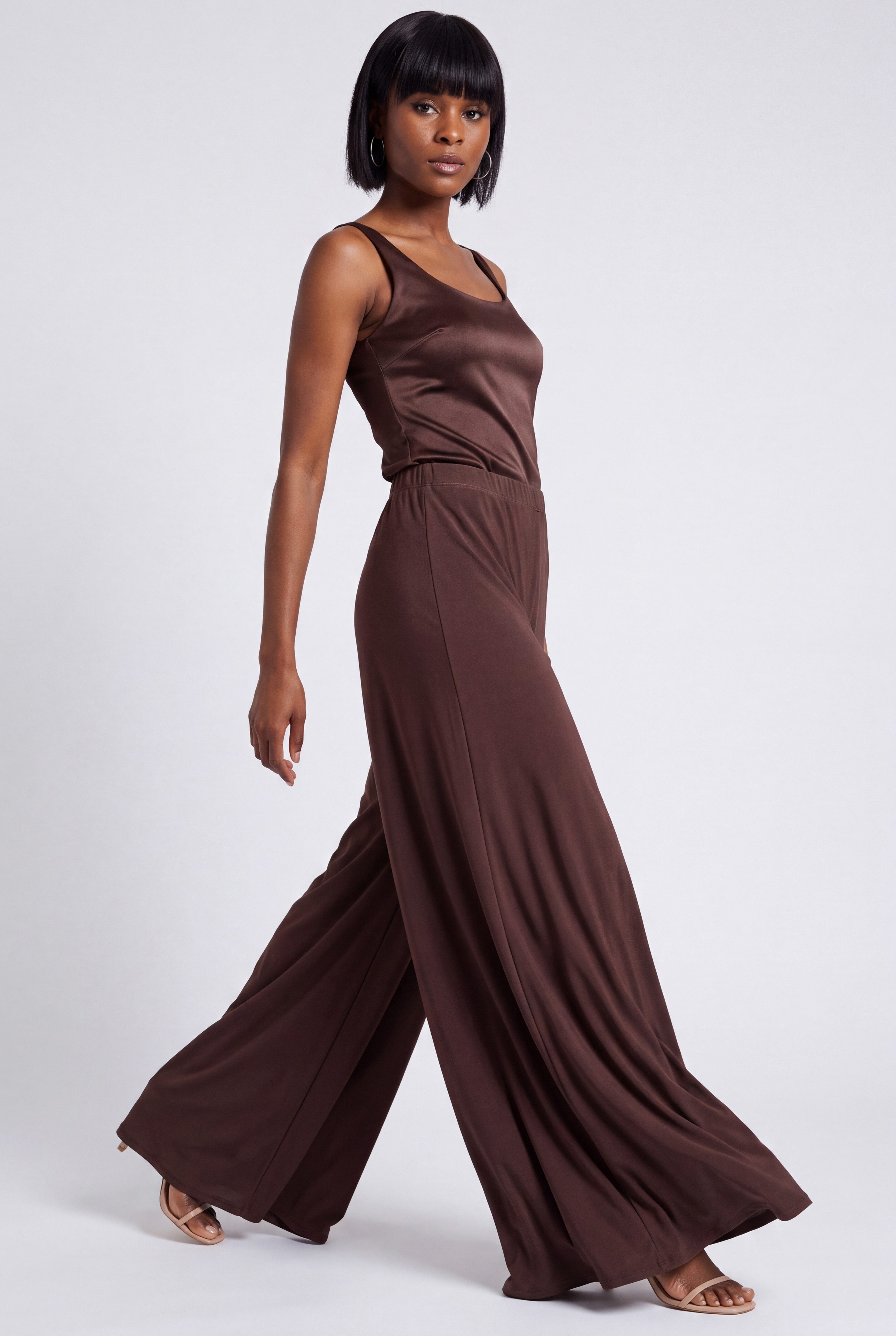 YC Fashion & Style Palazzohose Palazzo-/Wide-Leg-Hose Jerseyhose mit weitem Bein und elastischem Bund mit elastischem Bund
