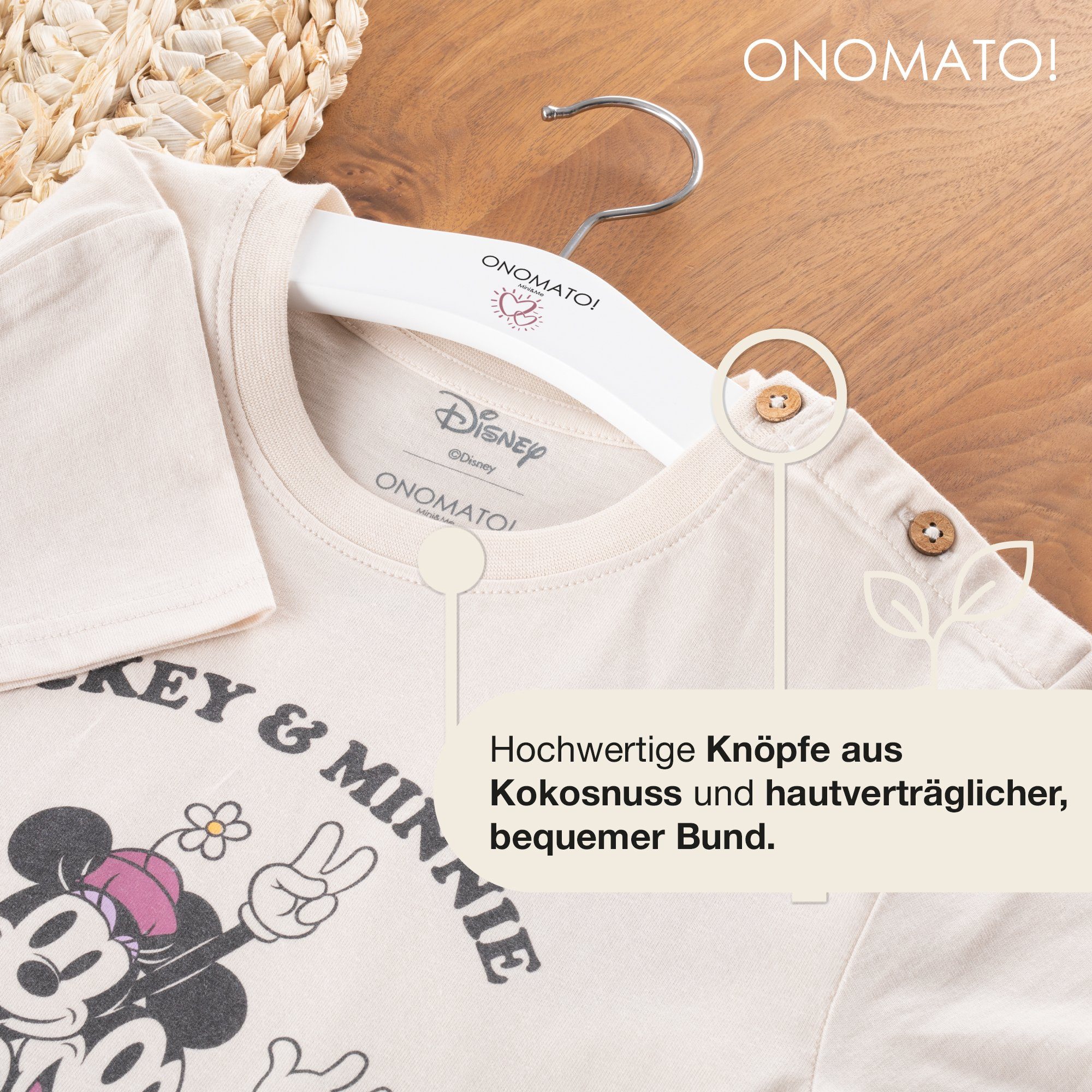 ONOMATO! T-Shirt Minnie Mickey Cradle Mini Maus und Mädchen Mouse T-Shirt kurzarm to Cradle