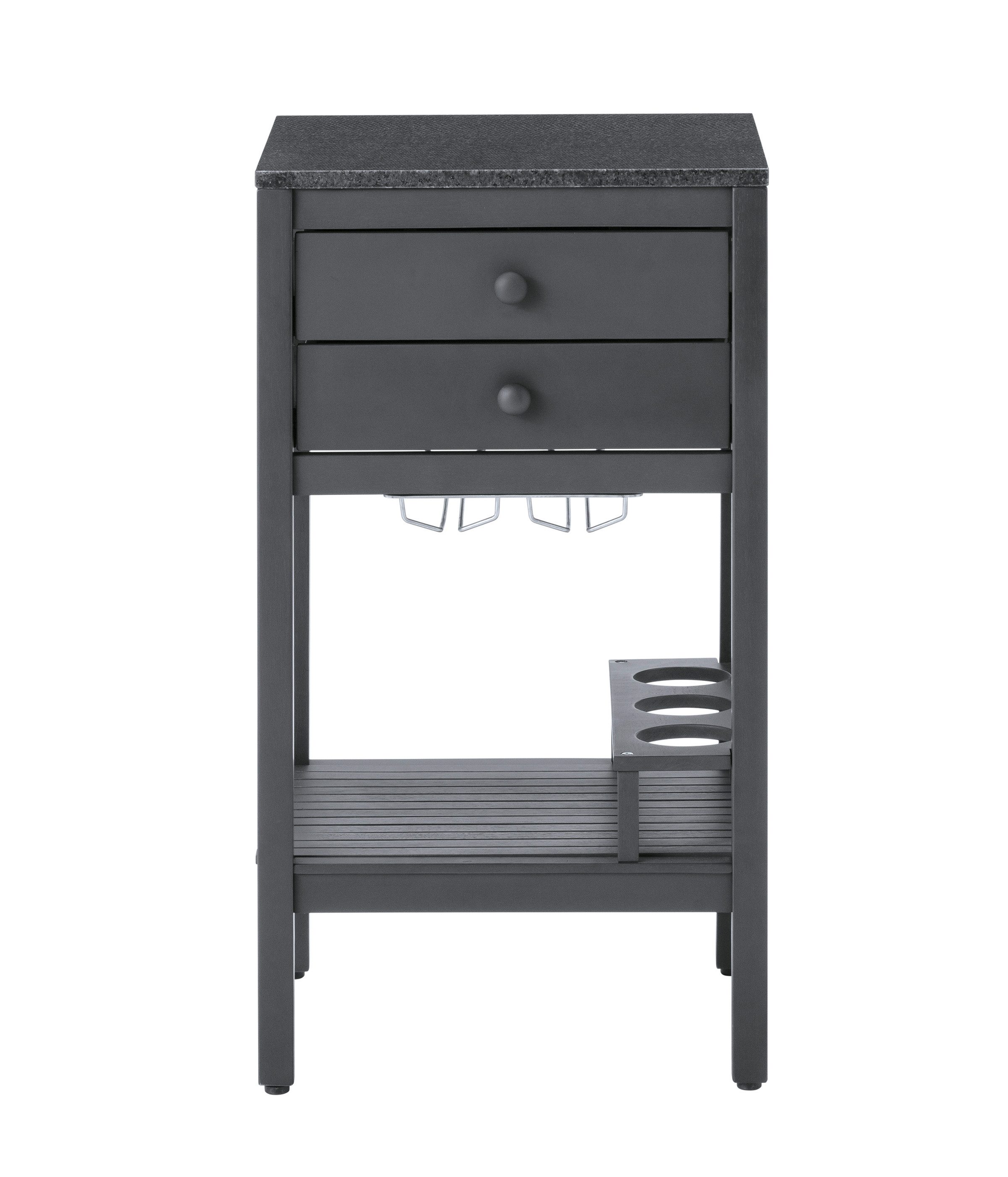 Dehner Outdoor-Küche Southampton Schrank, mit Schubladen, 50 x 50 x 90 cm, hochwertig mit polierte Granitplatte, FSC®-zertifiziertes Akazienholz