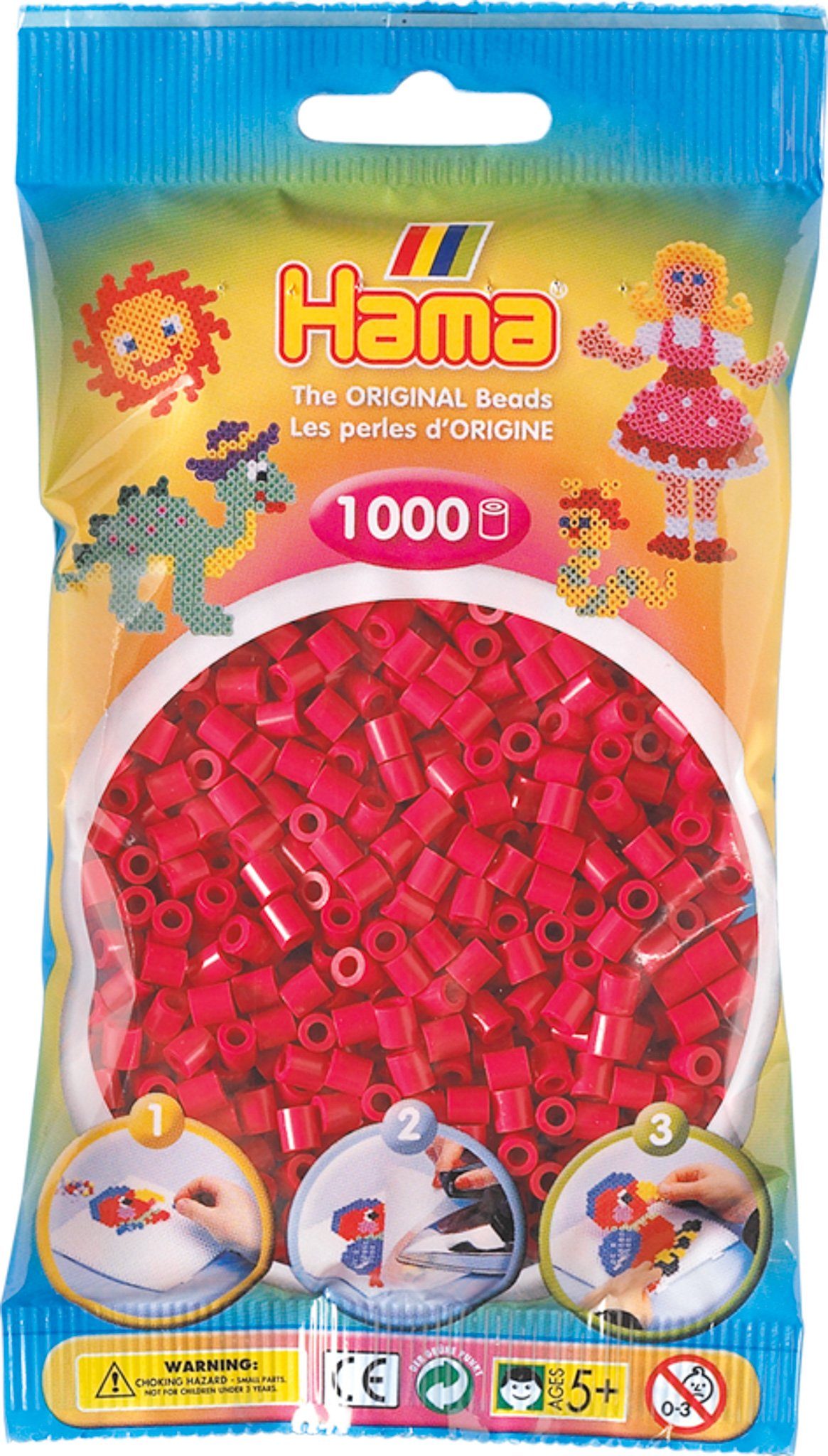 Dan Import Bügelperlen HAMA Bügelperlen Perlenbeutel 1000 Stück verschiedene Farben