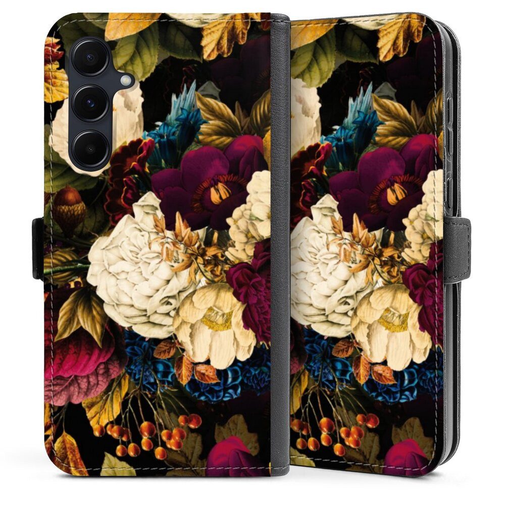 Handyhülle Vintage Blumen Muster Dark Vintage Flowers