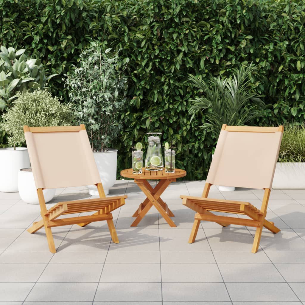 vidaXL Gartenstuhl Gartenstühle 2 Stk. Beige günstig online kaufen