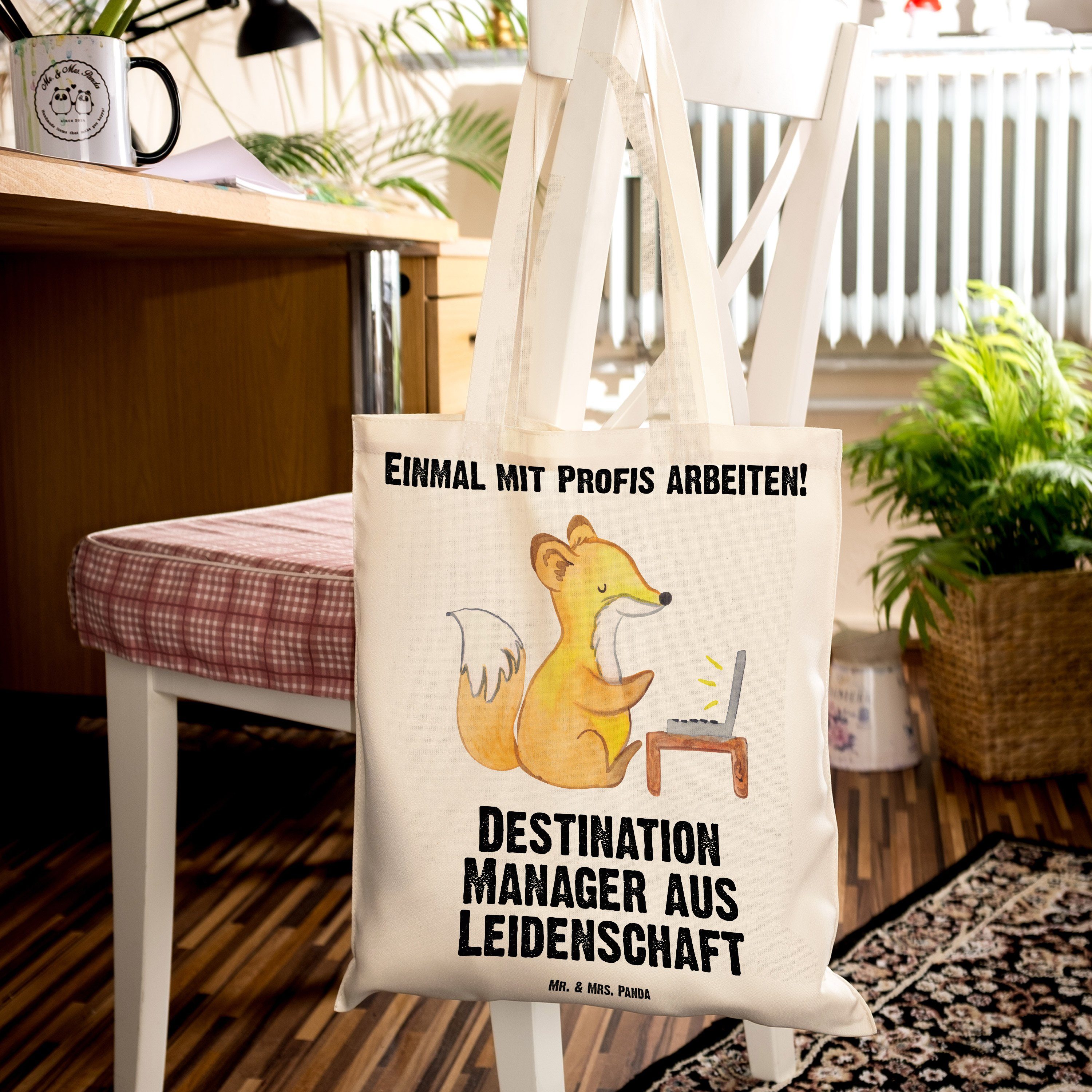Mrs. Beutel Geschenk, Transparent Destination Panda Leidenschaft Manager Tragetasche aus (1-tlg) & - - Mr.
