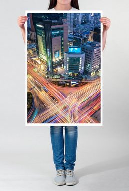 Sinus Art Poster Urbane Fotografie 60x90cm Poster Verkehrskreuzung Gangnam Seoul Südkorea