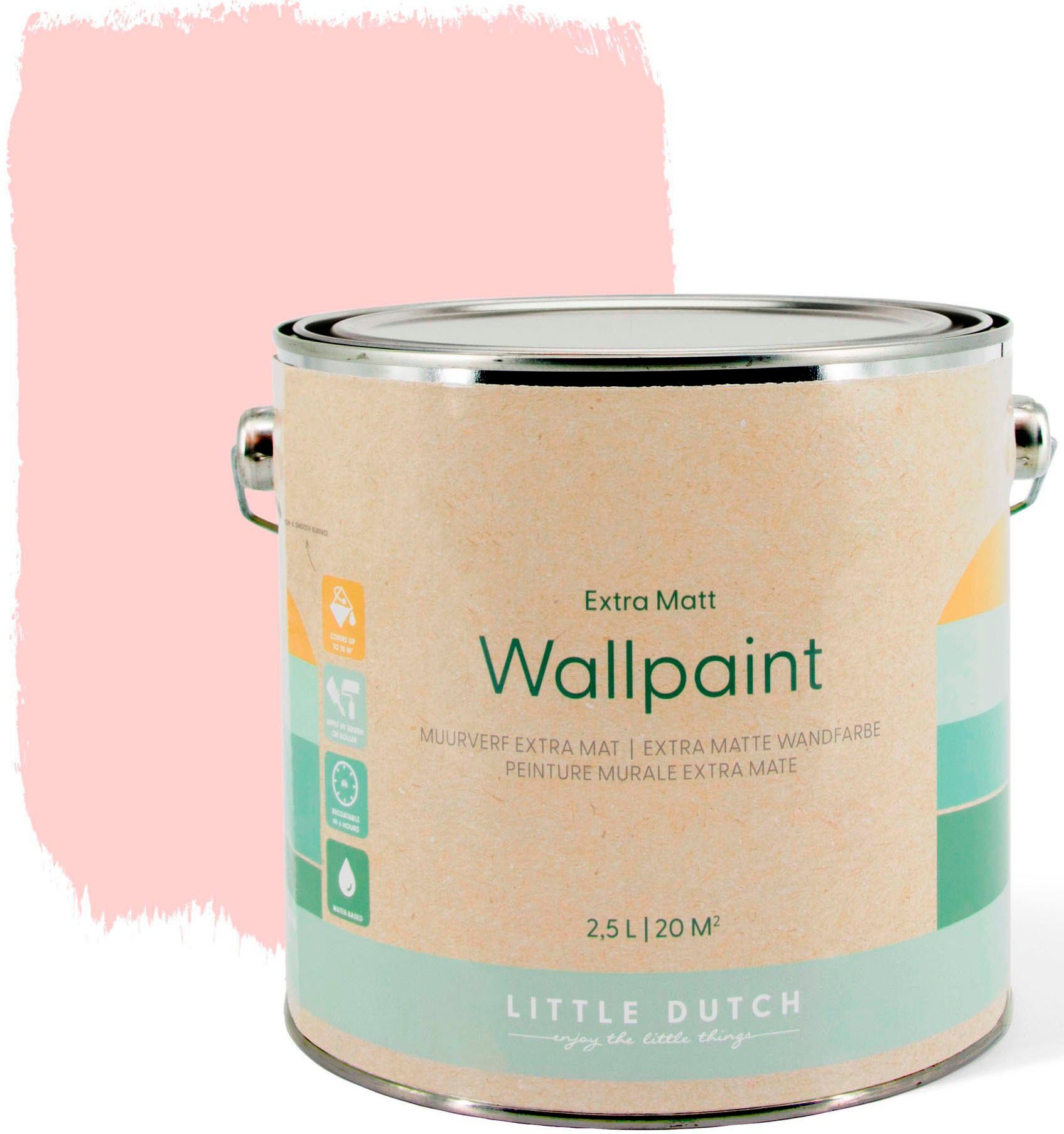 Kinderzimmer für Rosa Faded waschbeständig, DUTCH matt, und hochdeckend geeignet Wallpaint, extra LITTLE Wandfarbe