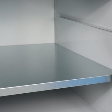 PROREGAL® Werkbank Werkbank Giant Rhino mit 4 Schubladen + Regalfach + 1 Tür, Grau