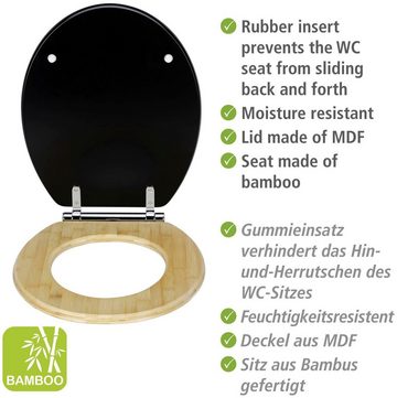 WENKO WC-Sitz Bambusa, aus MDF und Bambus, mit Absenkautomatik