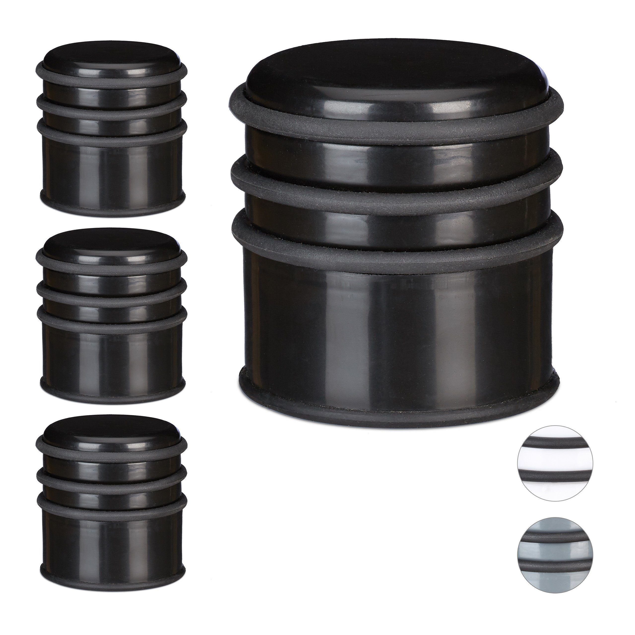 relaxdays Türstopper 4 x Türstopper schwarz günstig online kaufen