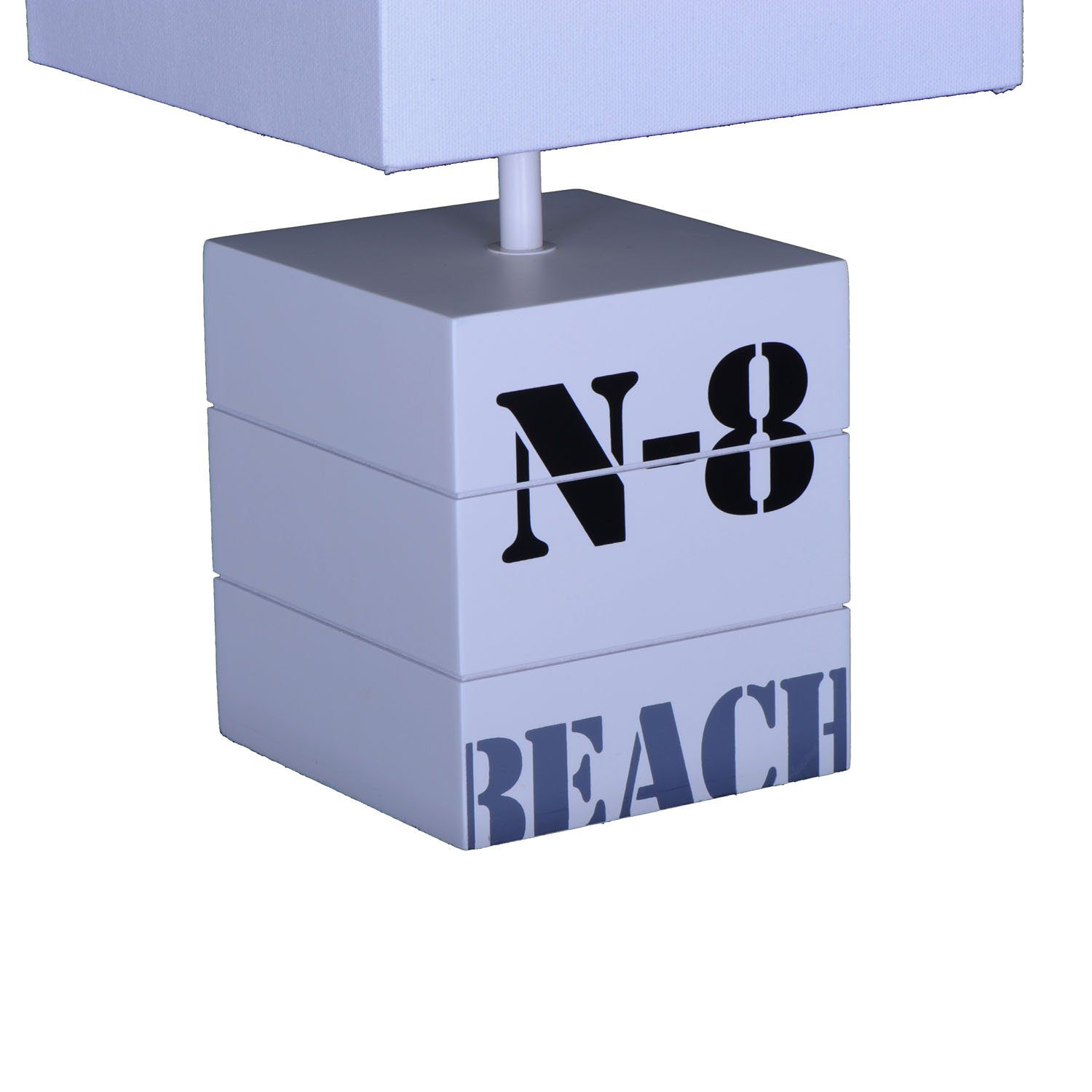 Dirk Davids Leuchten GmbH Tischleuchte Frank Beach Look Grau Weiß, ohne Leuchtmittel