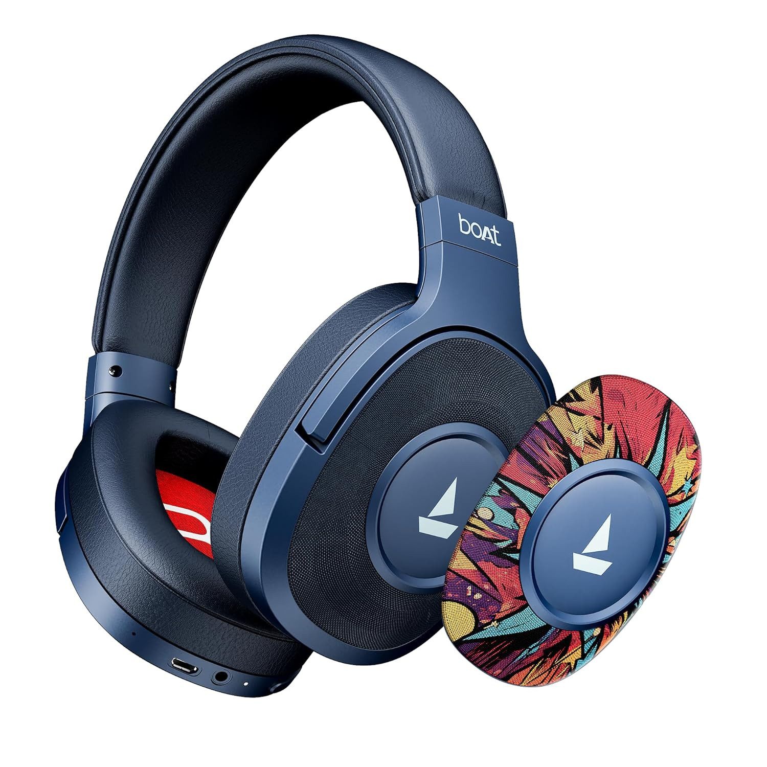 boAt Rockerz Plus 550 Bluetooth Over-Ear Kopfhörer kabellos Over-Ear-Kopfhörer (Bluetooth, 100h Akku, 50mm Treiber, Dual-Pairing, Voice Assist)
