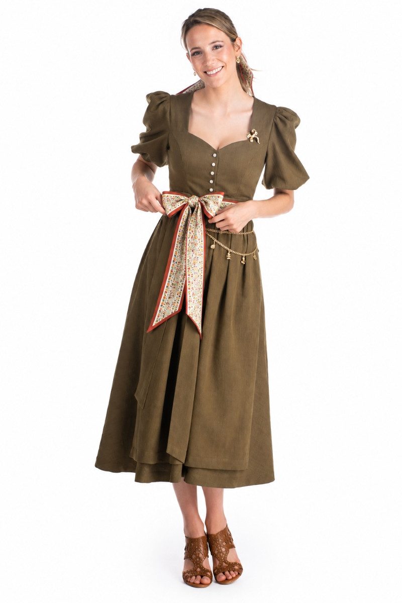 Madame Marie Dirndl Dirndl lang 2tlg. - ISALUNA - oliv – Bild 5 von 5
