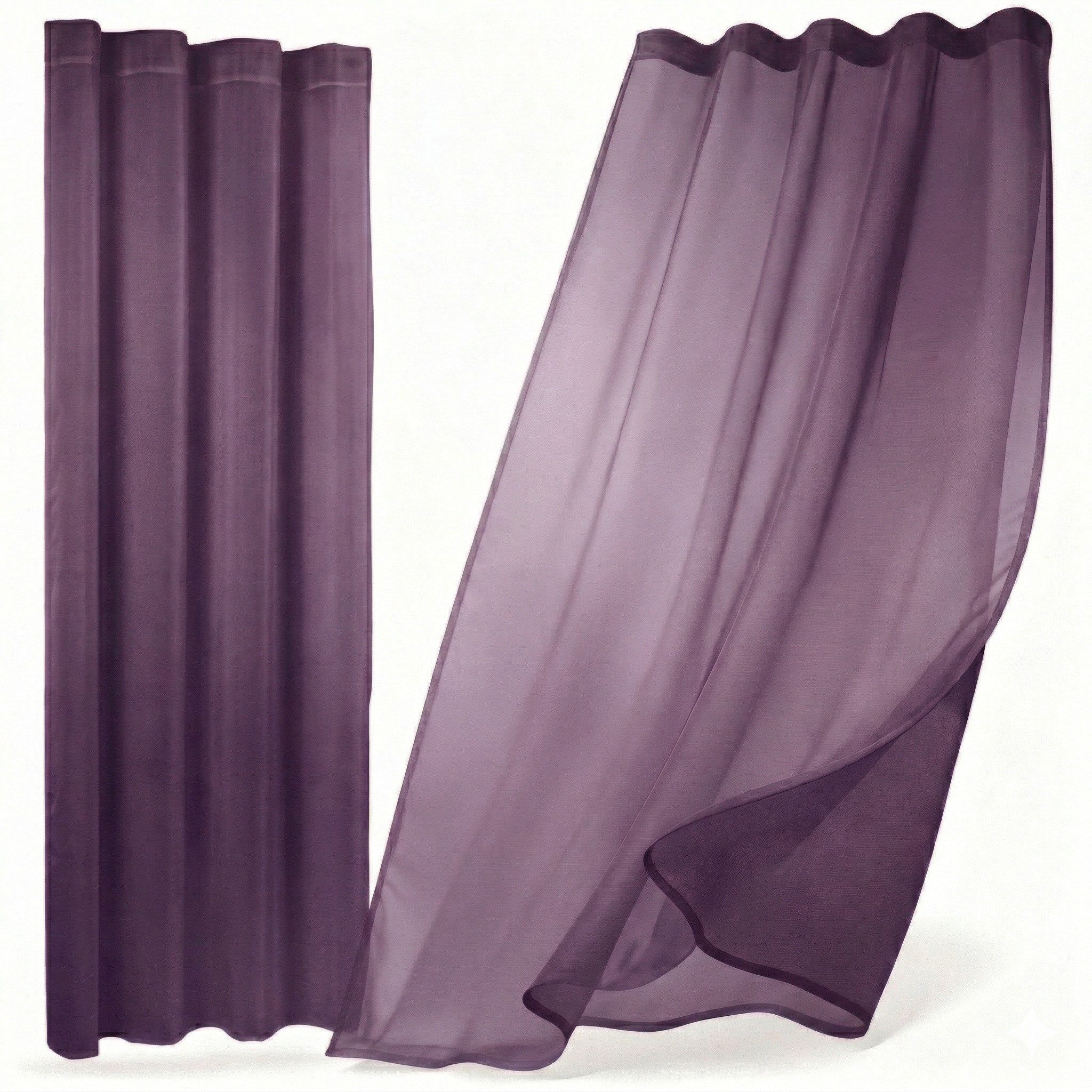 Beautex Gardine transparent Dolly, wählbar mit Kräusel- und Ösen- Aufhängung (2 St), Kräuselband, transparent