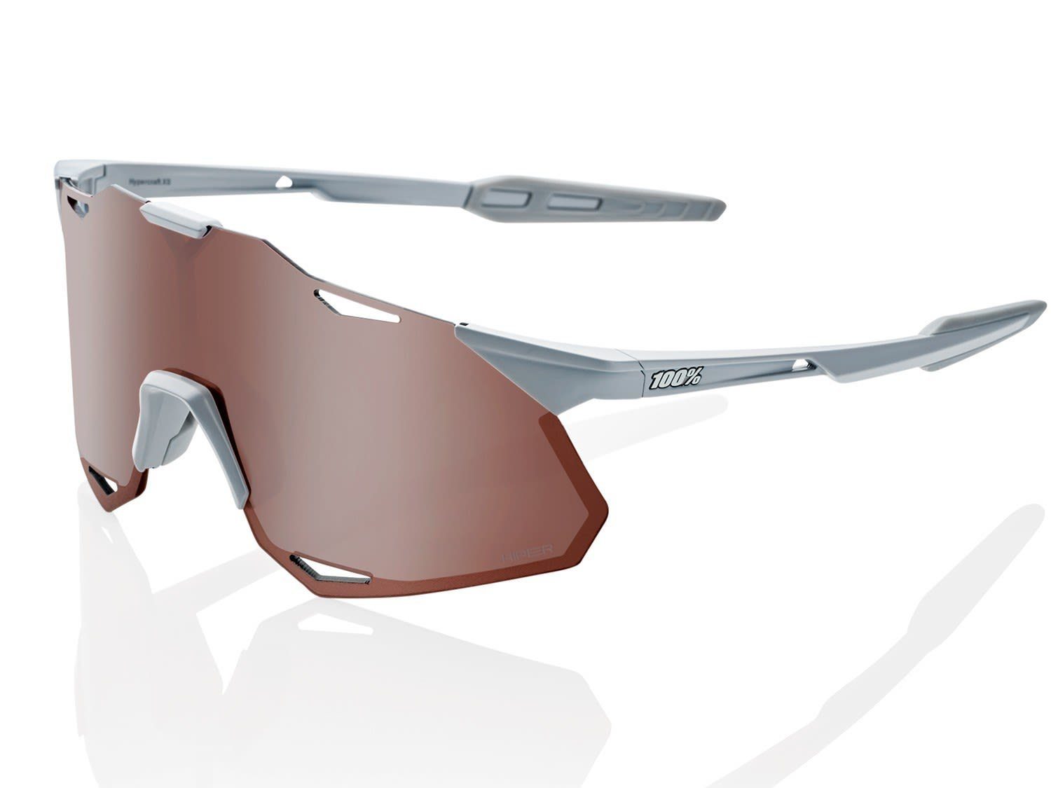 100% Sportbrille 100% Hypercraft Xs Hiper Lens Accessoires Matte Grey Grey - HiPER Crimson Silver Mirror