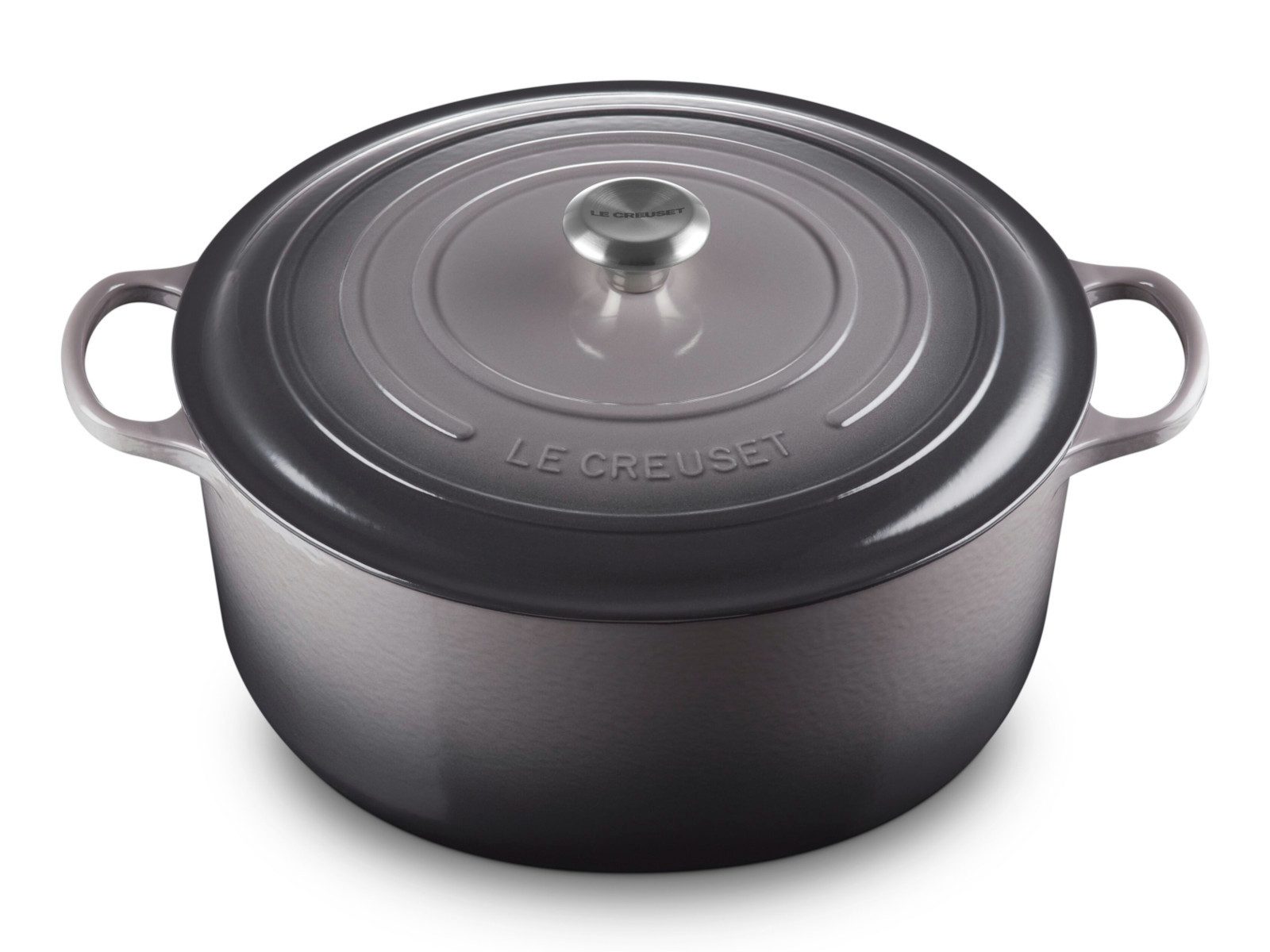 LE CREUSET Bräter Bräter Signature rund flint 34cm, Emailliertes Gusseisen