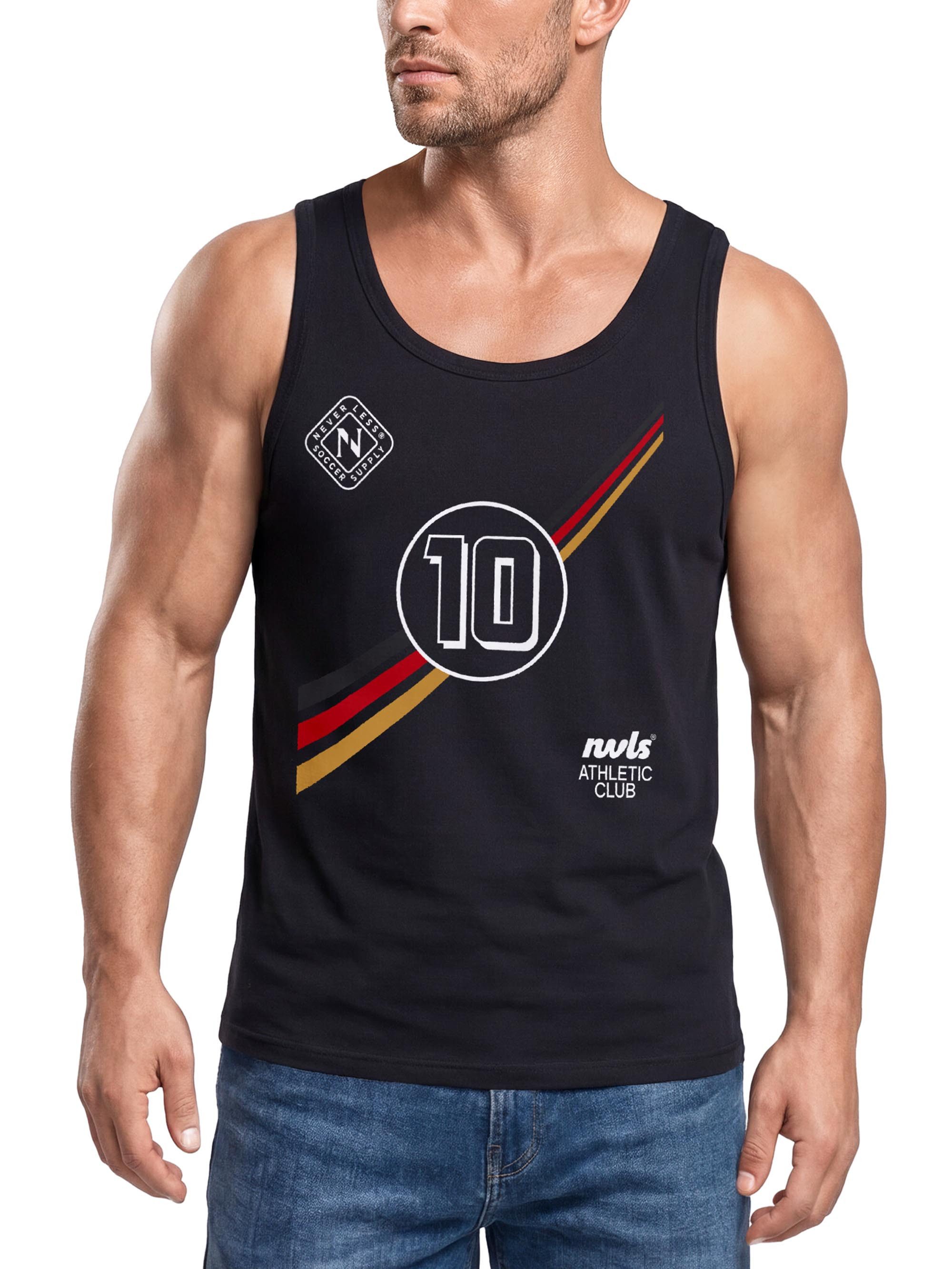 Neverless Tanktop Tanktop Herren mit Grafik-Print - Fussball Design German Trikot- mit Print