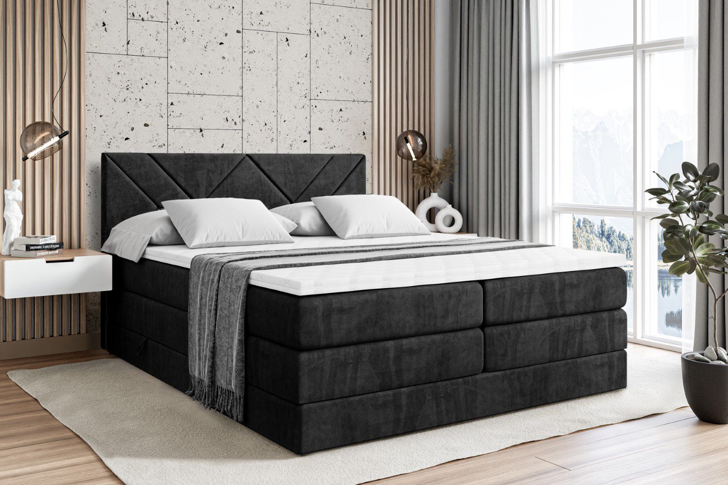 ALTDECOR Boxspringbett BARWA KING (Multipocket-Matratze H4, günstig online kaufen