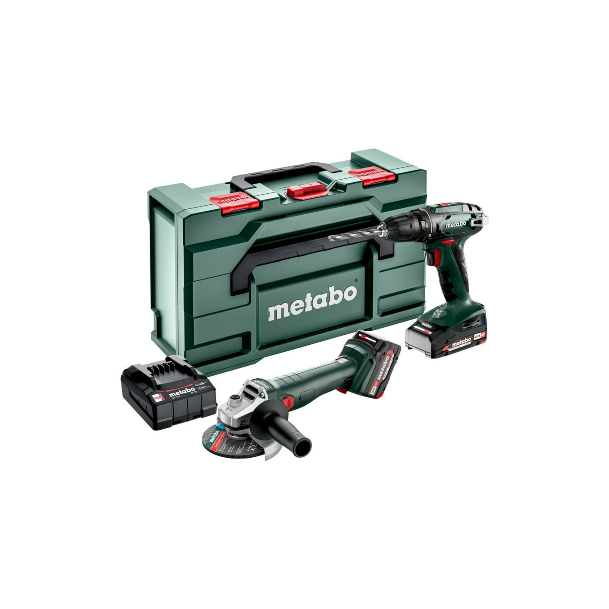 metabo Metabo Akku Combo Set 2.4.3 18 V BS 18 + W 18 L 9-125; metaBOX 165 L Akku Starter-Set
