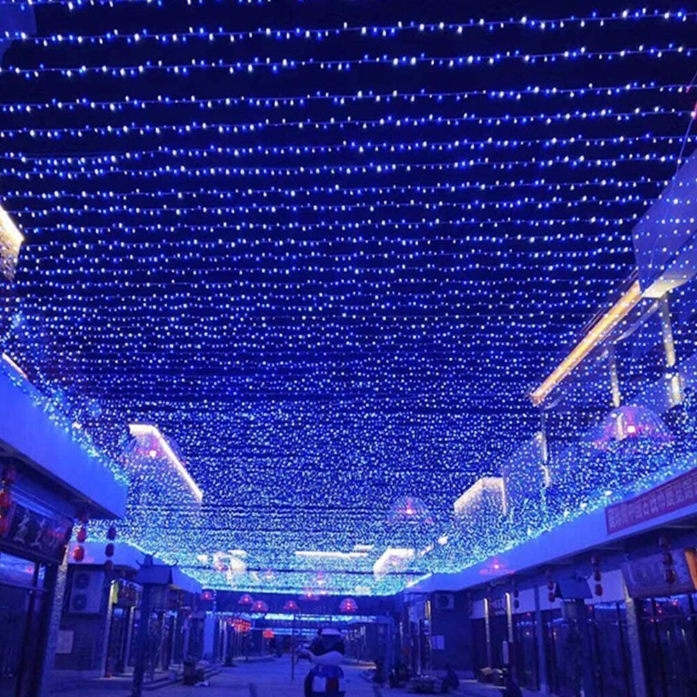 Rosnek LED-Lichterkette 100-2000 LED 10-100M Lichterkette Beleuchtung, Blau,Weihnachten Party