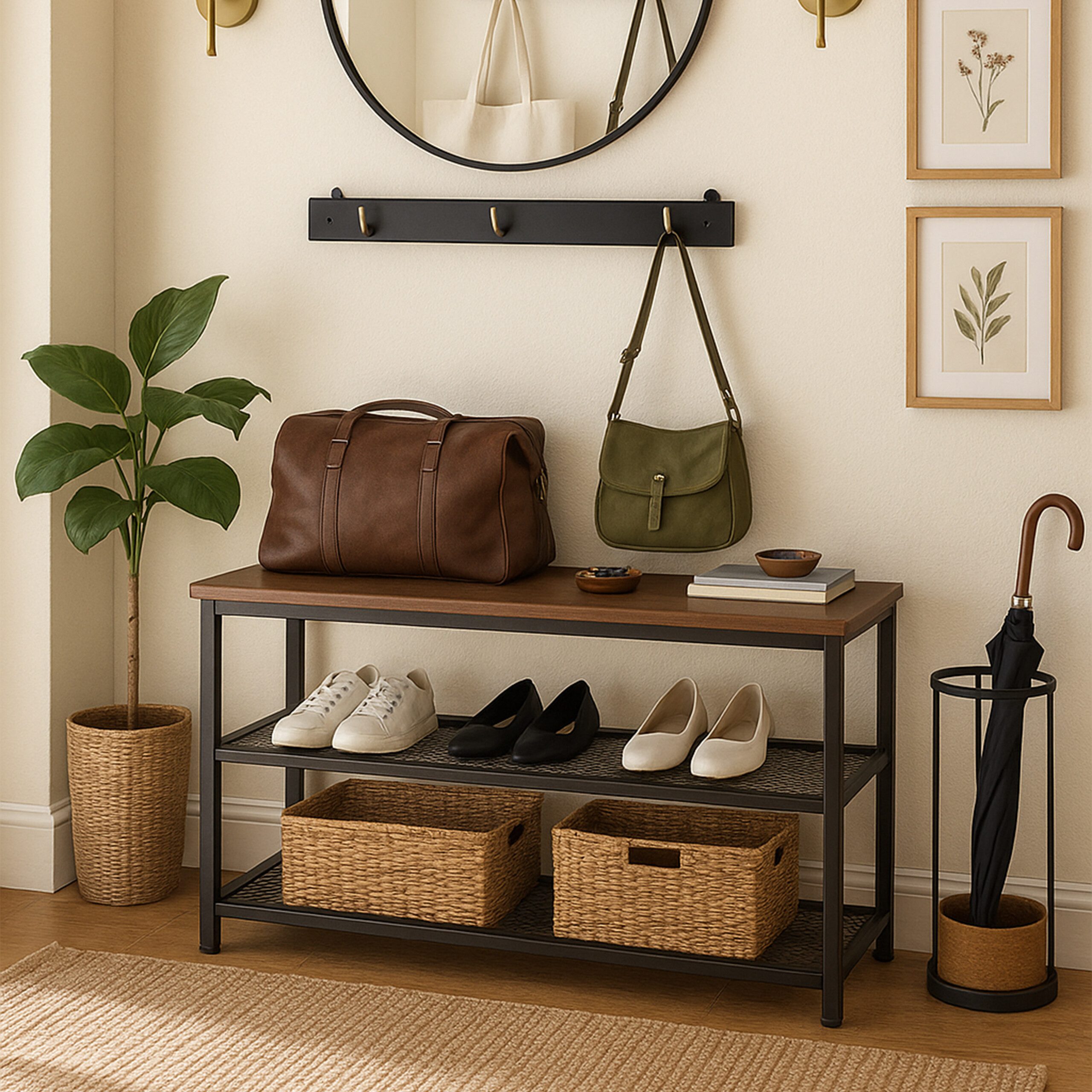 relaxdays Schuhregal für 6 Paar Schuhe, dunkelbraun günstig online kaufen