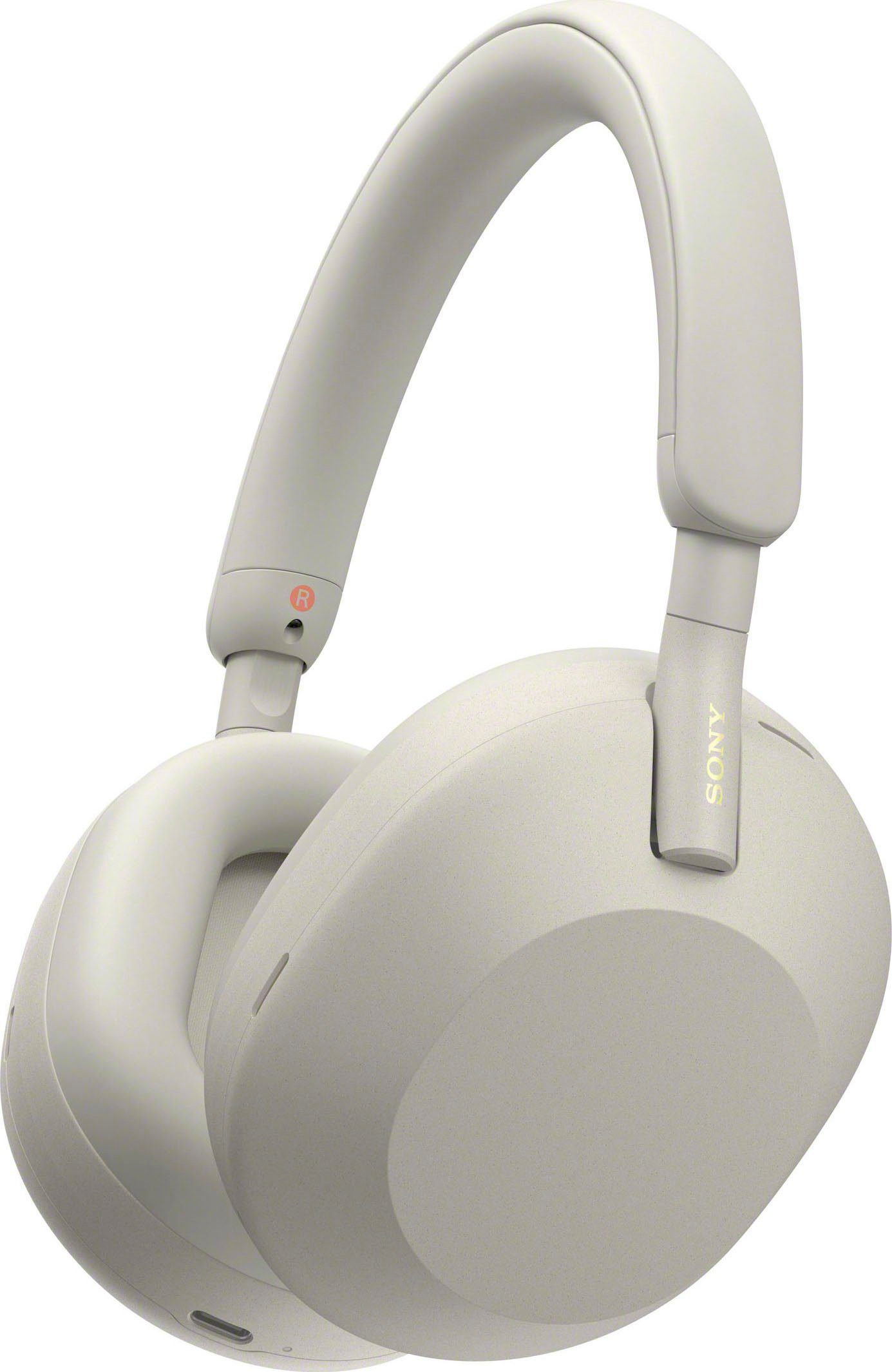 Sony WH1000XM5 kabelloser Kopfhörer (Freisprechfunktion, Hi-Res, Multi-Point-Verbindung, Noise-Cancelling, Rauschunterdrückung, Sprachsteuerung) Silber