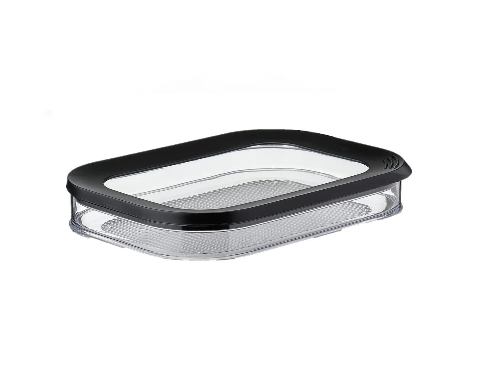 Mepal Vorratsdose Frischhaltedose für Kühlschrank, 550 ml, Nordic Black, Wurstdose, Styrol-Acrylnitril (SAN), Polyethylen (PE), zur Aufbewahrung von Fleischprodukten, Aufschnittdose mit Deckel
