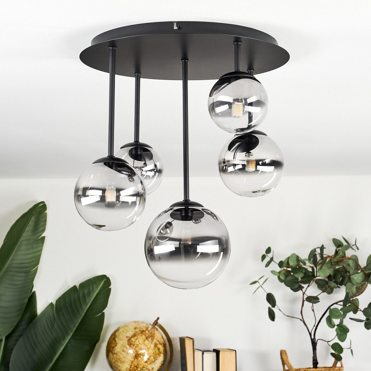 hofstein Deckenleuchte Deckenlampe aus Metall/Glas in günstig online kaufen