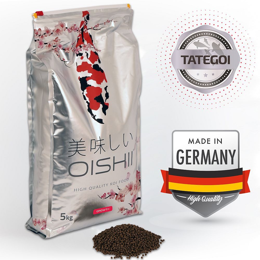 Fisch-Futterautomat 5kg Oishii® Growth schwimmend 6,0mm Koi Futter Frühjahr, Sommer, Herbst