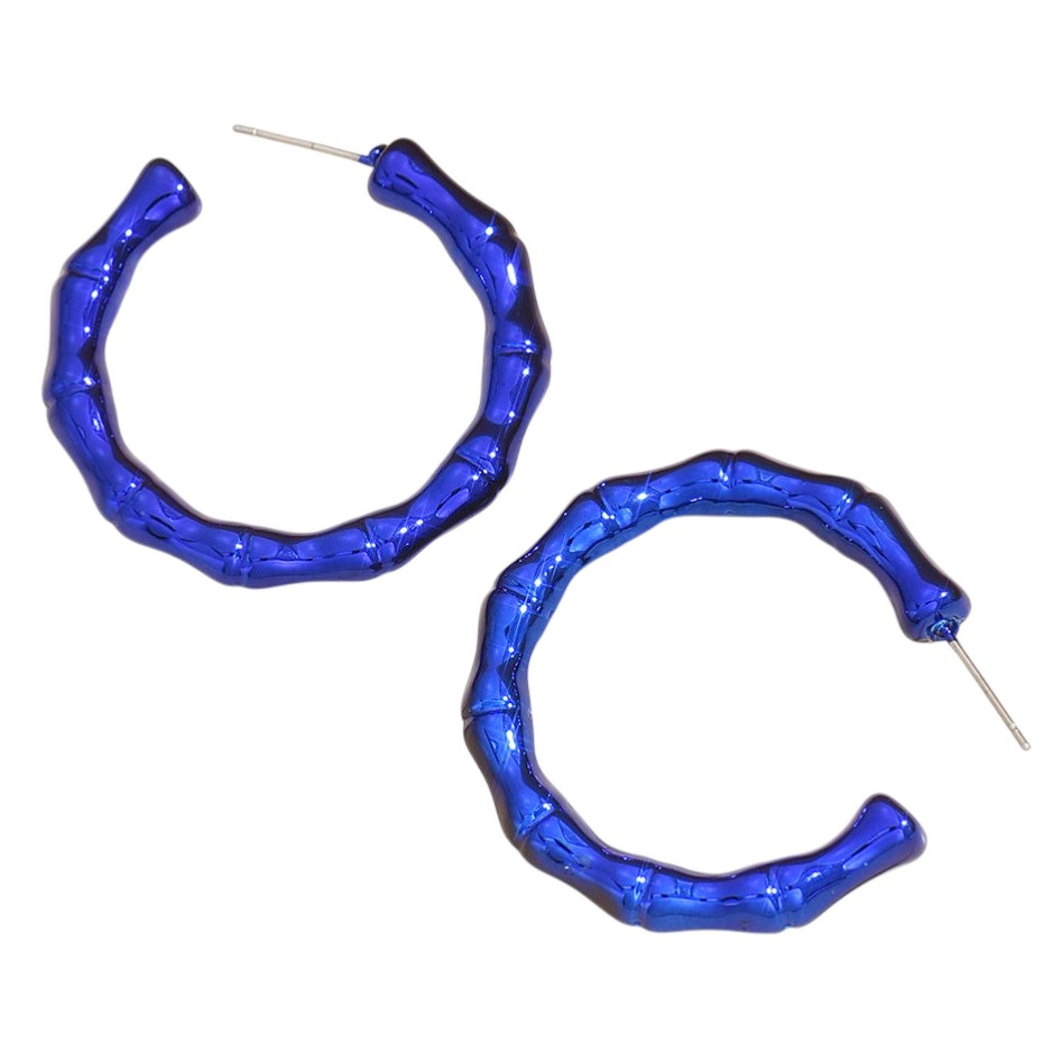 KARMA Paar Creolen rund Acryl Ohrringe bunt 3,8 cm Damenohrringe (Pink Grün Blau Rot Schwarz Gold Silber, 2-tlg., Damencreolen modern Geschenk für Sie), Ohrschmuck Kreolen Damenschmuck