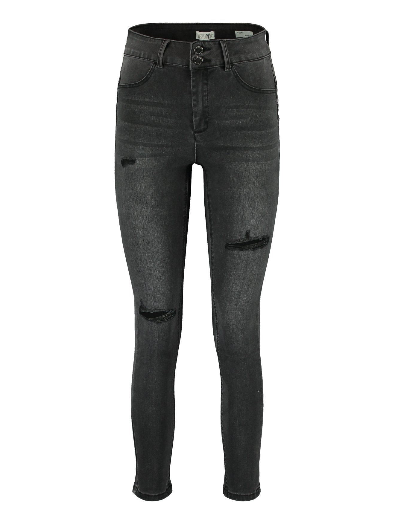 HaILY’S SkinnyfitJeans Hailys Jeanshose High Waist Push up Grau