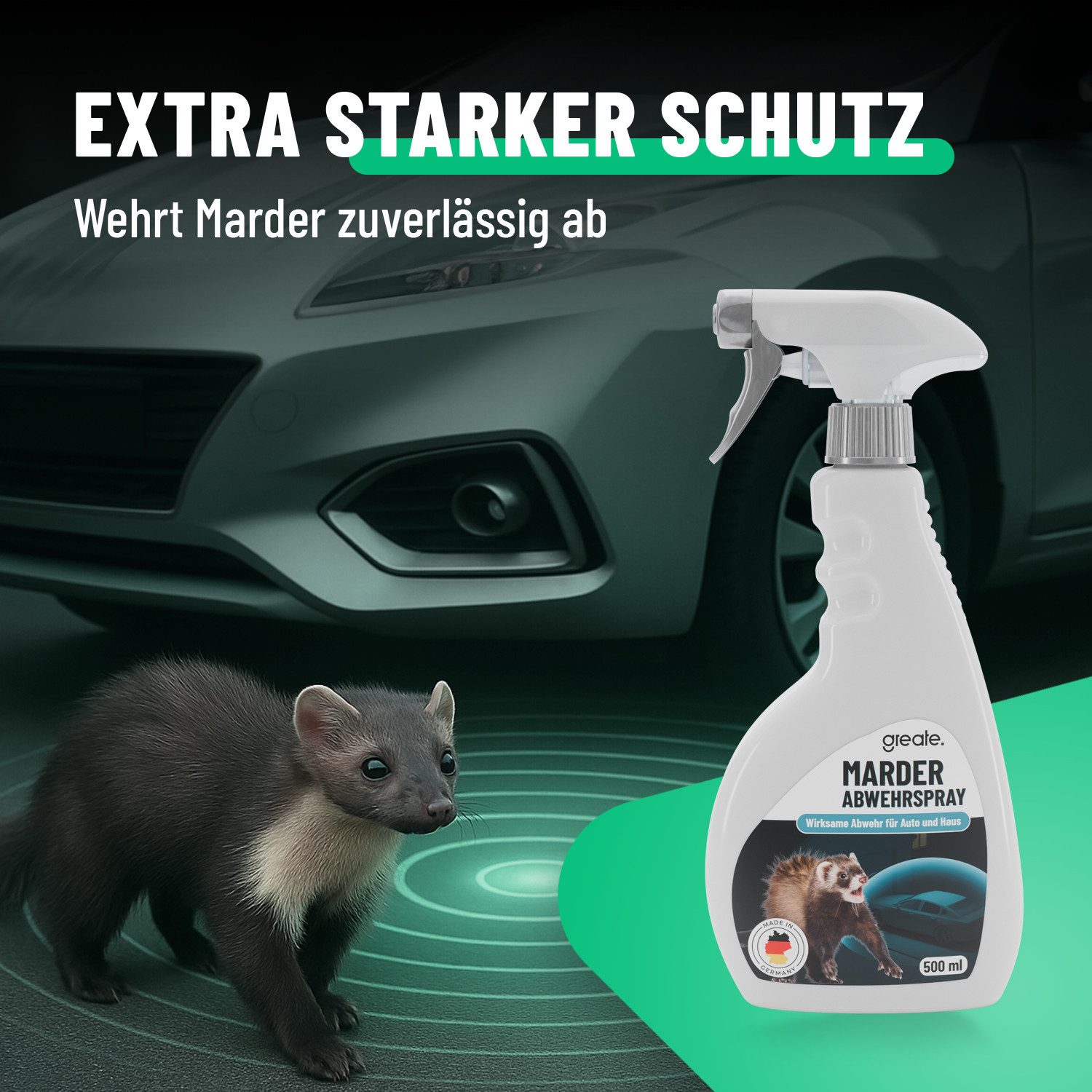 greate. Marderspray Marderspray Auto Motorraum 500 ml - Mader Abwehr, Marderschutz Spray, 500 ml, 1-St.