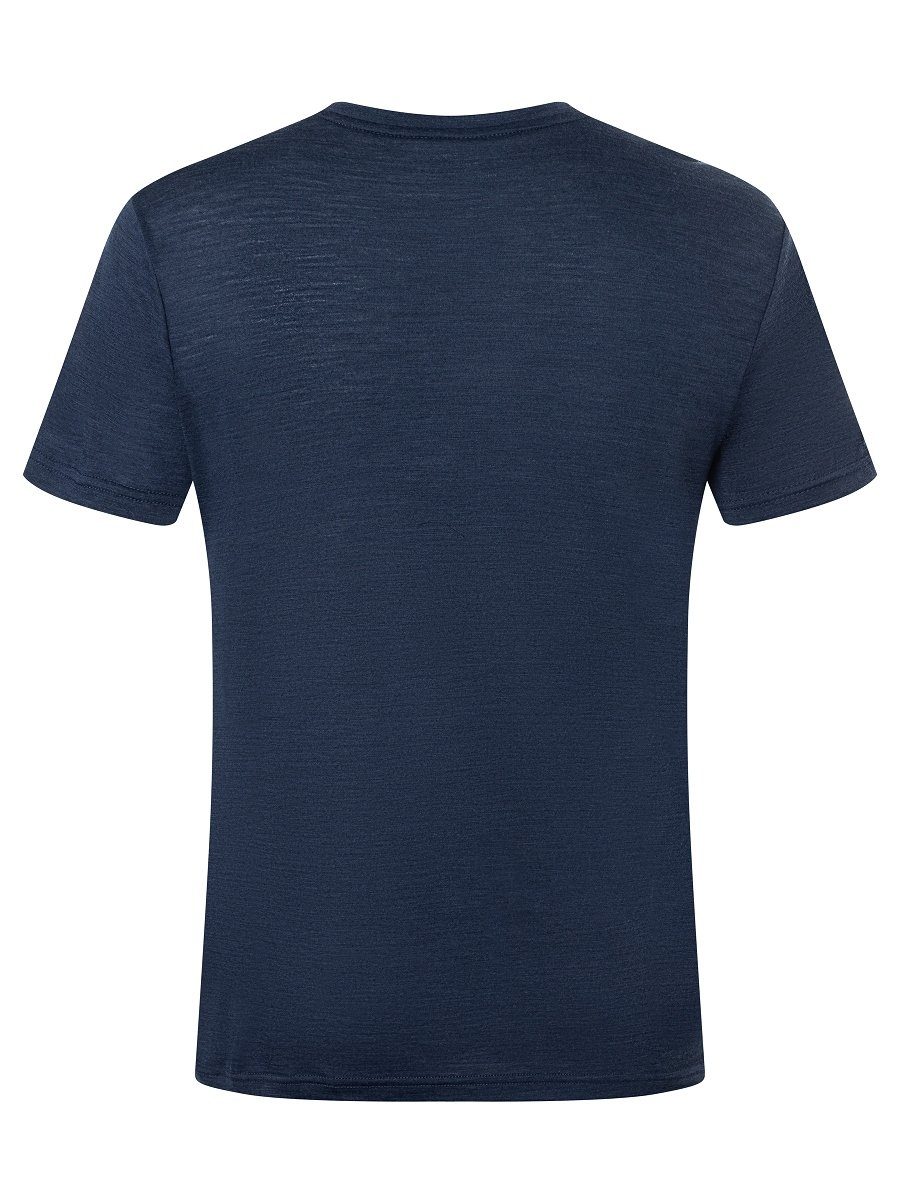 Merino-Materialmix M LEVANTE Merino Iris SUPER.NATURAL T-Shirt Blue TEE T-Shirt Blue funktioneller Melange/Cloud
