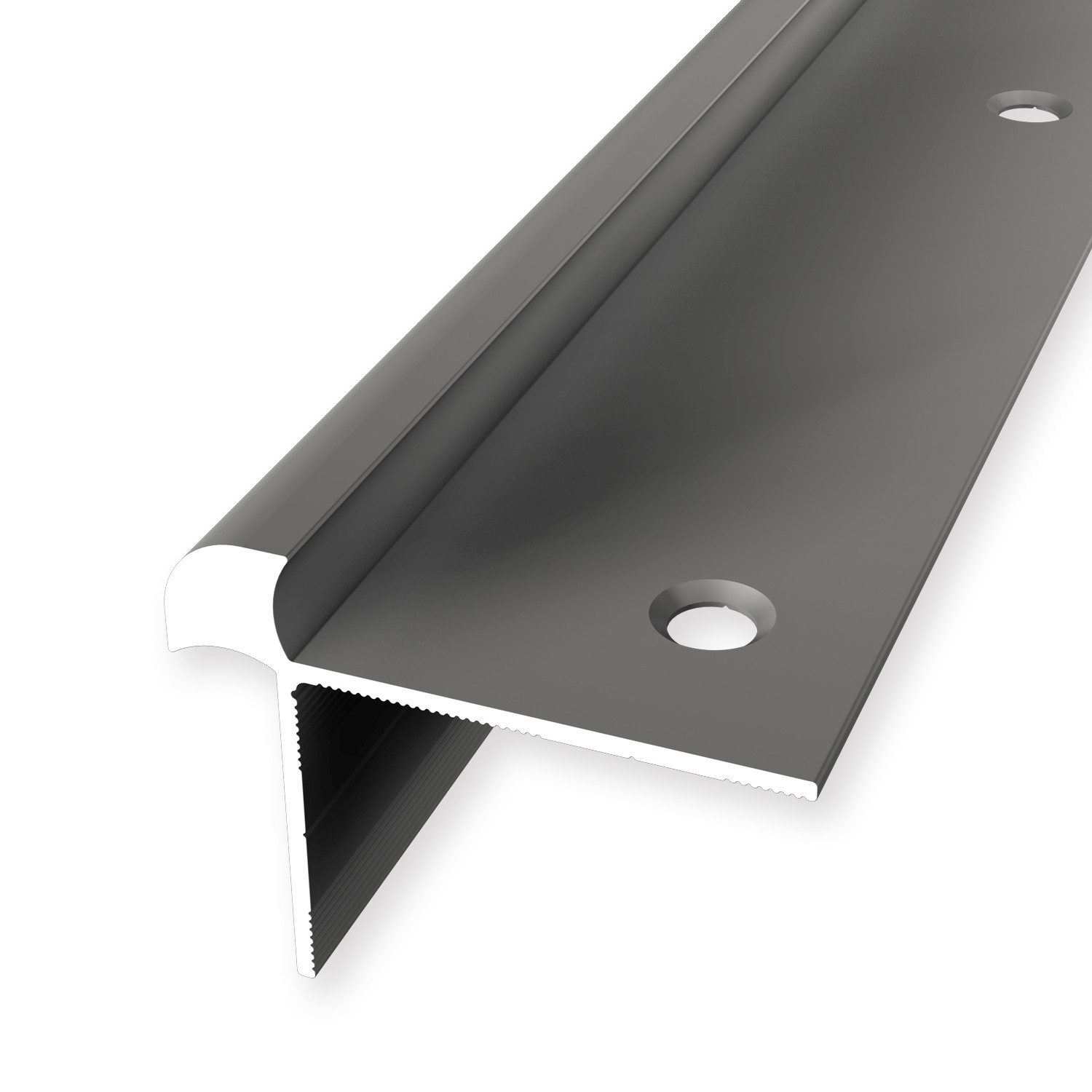 Küberit Treppenkantenprofil 33 x 43 x 2500 mm Winkelprofil Edelstahl Gebohrt Aluminium