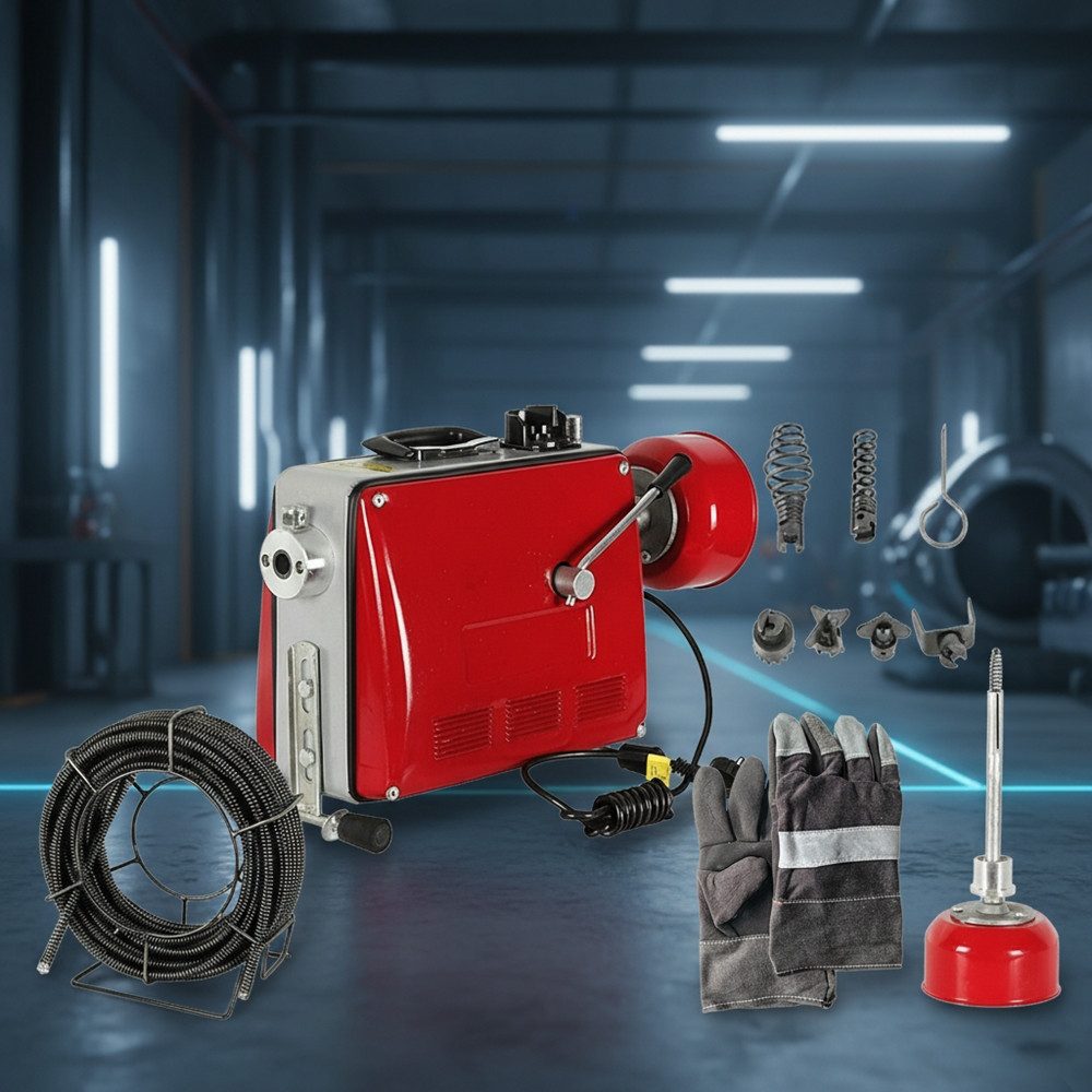 Melko Rohrreinigungsspirale Rohrreinigungsgerät Rohrreinigungsmaschine 500W 16mm Abflussreinige, L: 36.5 cm, ∅ 10,00 mm, (Stück), mit Links-/Rechtlauf über Schalterstellung