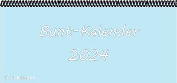 E&Z Verlag Gmbh Schreibtischkalender Bunt - Kalender XL 2024 in der Trendfarbe eisblau