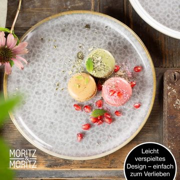 Moritz & Moritz Tafelservice TERRA Dessertteller Grau (6-tlg), 6 Personen, für 6 Personen - spülmaschinen- und mikrowellengeeignet