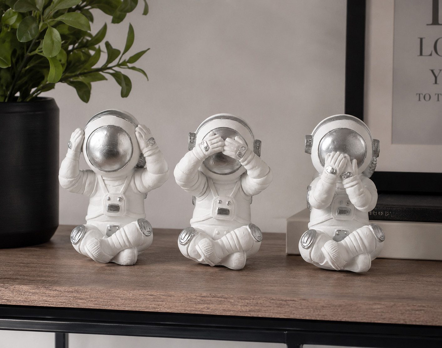 MF Dekofigur Astronauten Set Cosmo Drei Figuren Sehen Hören Schweigen (1 St)