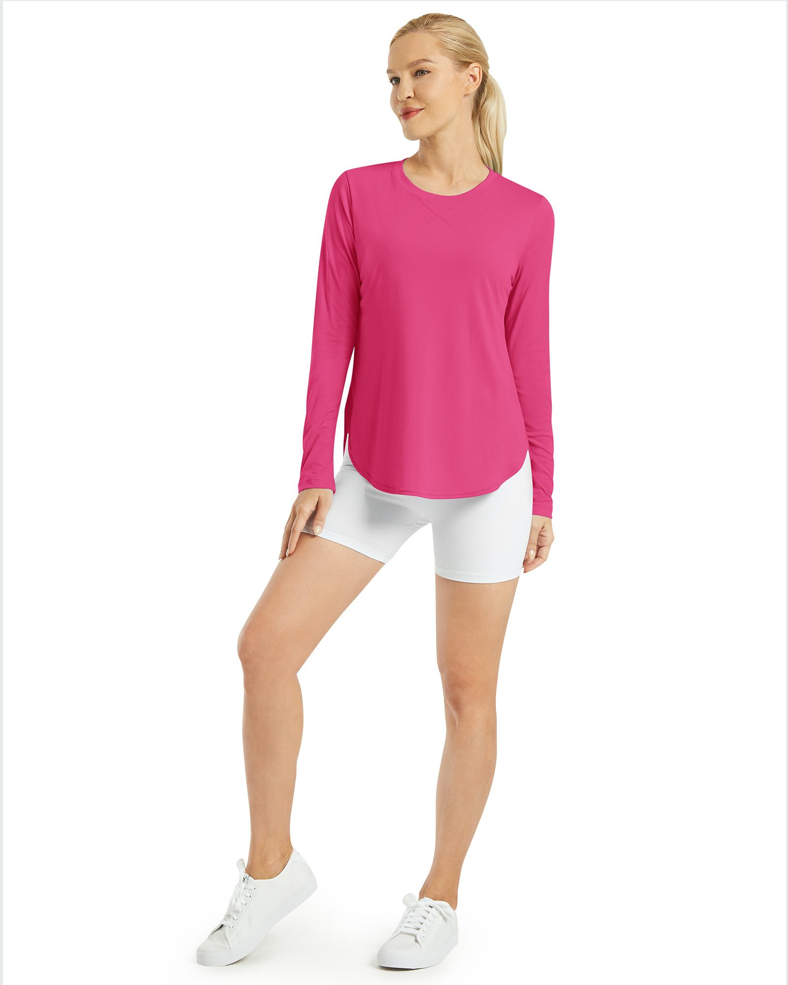 G4Free Langarmshirt Damen Langarmshirt UPF 50+ Atmungsaktiv Trainingsshirt UPF 50+ UV-Schutz,Schnelltrocknend,Atmungsaktiv, Hohe Seitenschlitze