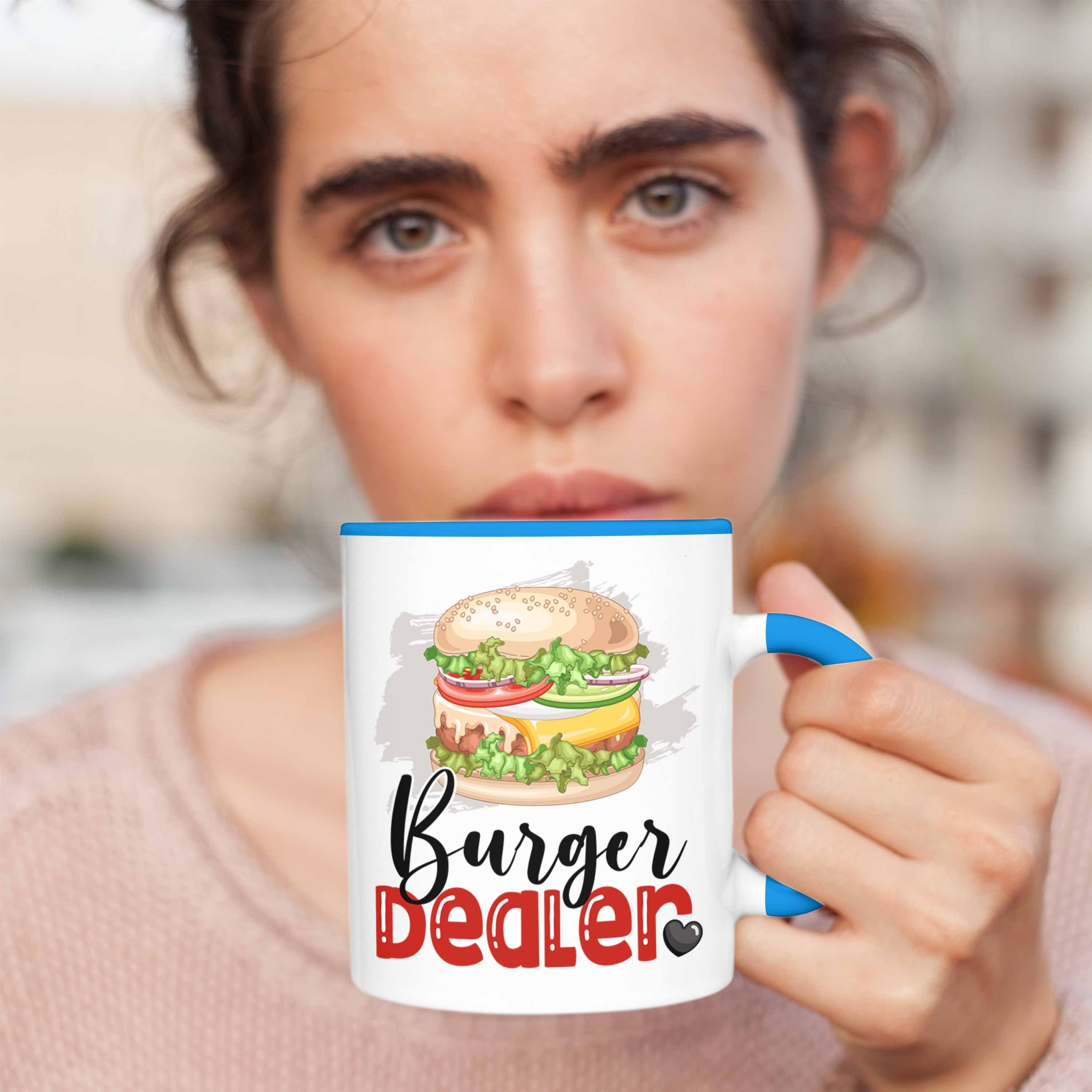 Burgerverkäufer Burger Tasse Tasse für Geburtstag Dealer Trendation Blau Spr Besten Geschenk