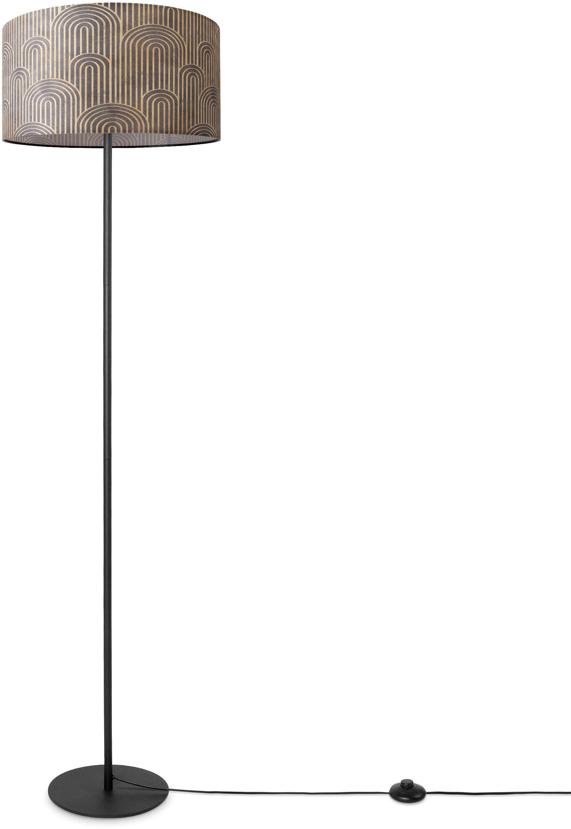 Stehlampe Paco E27 Modern Leselampe Wohnzimmer Pillar, Leuchtmittel, Luca Stoffschirm Vintage Mit Home ohne Stehlampe