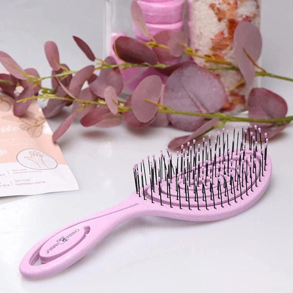 CHIARA AMBRA Haarbürste Chiara Ambra Haarbürste ohne Ziepen, Detangler für Locken, Blau