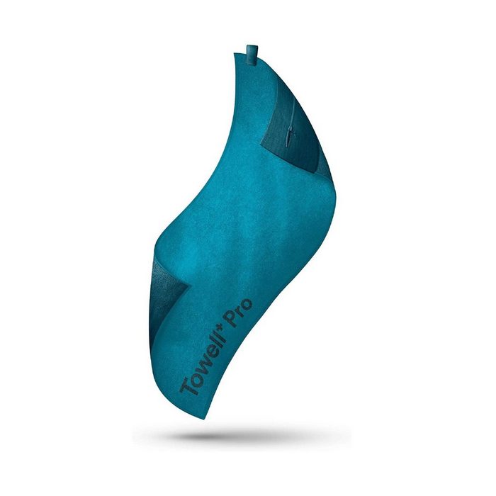 Stryve Sporthandtuch Towell + Pro Active Blue (105 x 42 5cm) mit Magnet Tasche + Rutschschutz