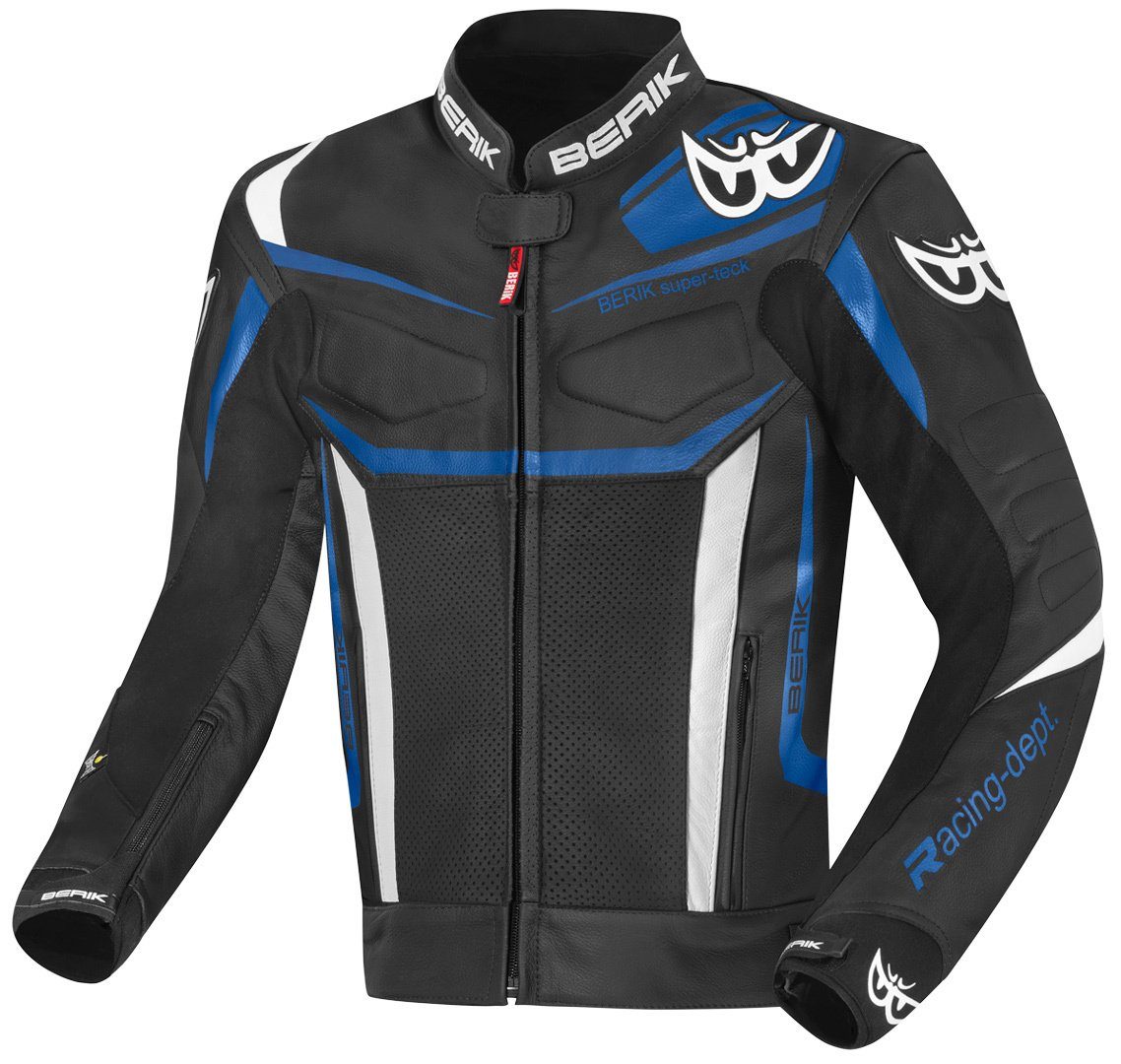 Zacura Lederjacke Berik EVO Black/Blue/White Motorradjacke Motorrad