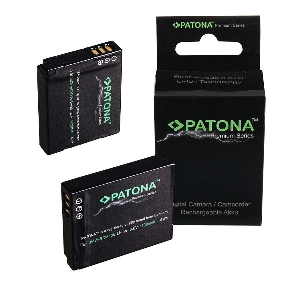Patona 2x Akku für Panasonic DMW-BCM13 Kamera-Akku Ersatzakku 1100 mAh (3,6 V, 2 St), BCM13 DMC-TZ41 DMC-TS5 DMC-FT5 DMC-TZ40 DMC-ZS30