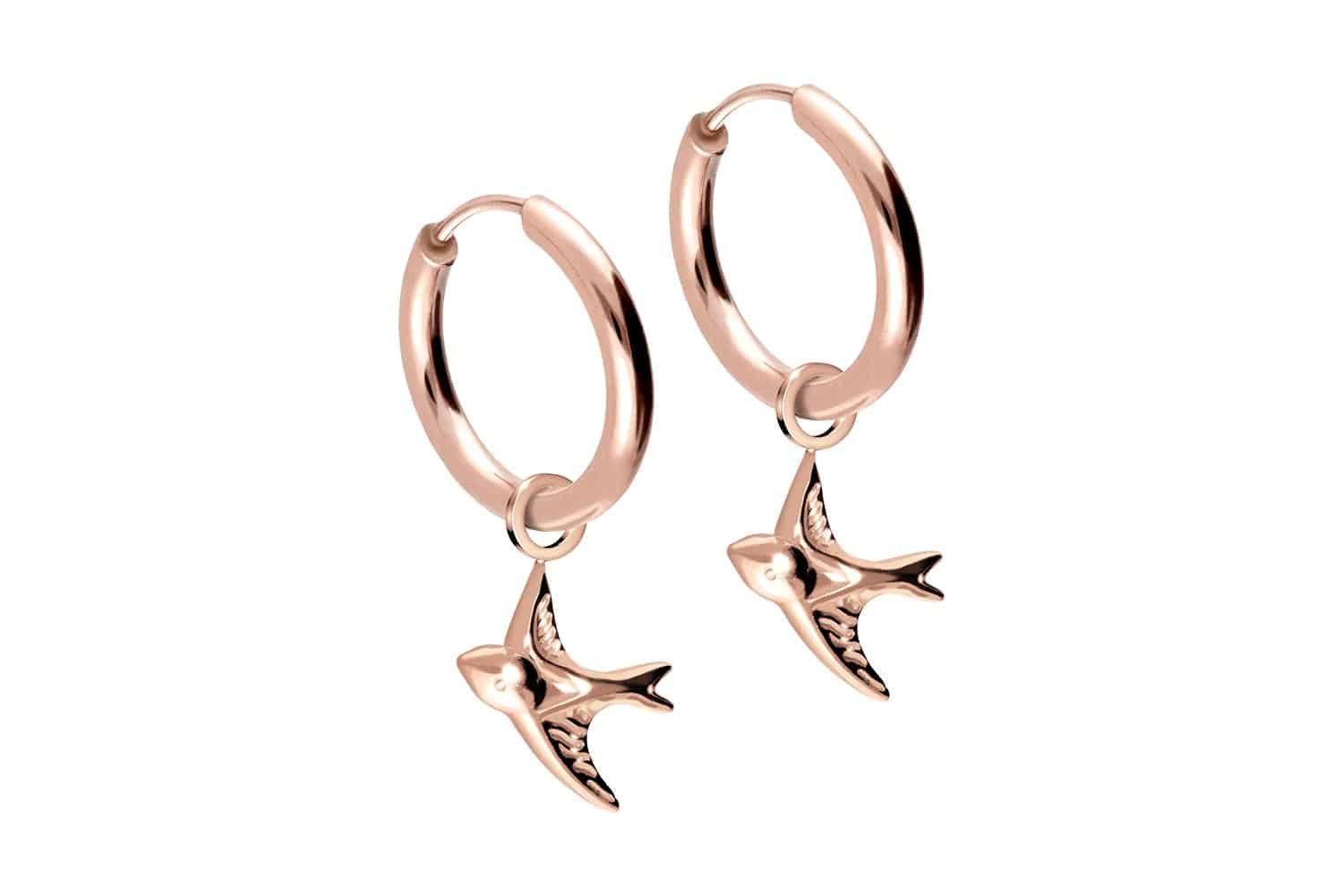 FILANGO Paar Creolen Chirurgenstahl Ohrclicker Creolen SCHWALBE (Creolen, 1-tlg)