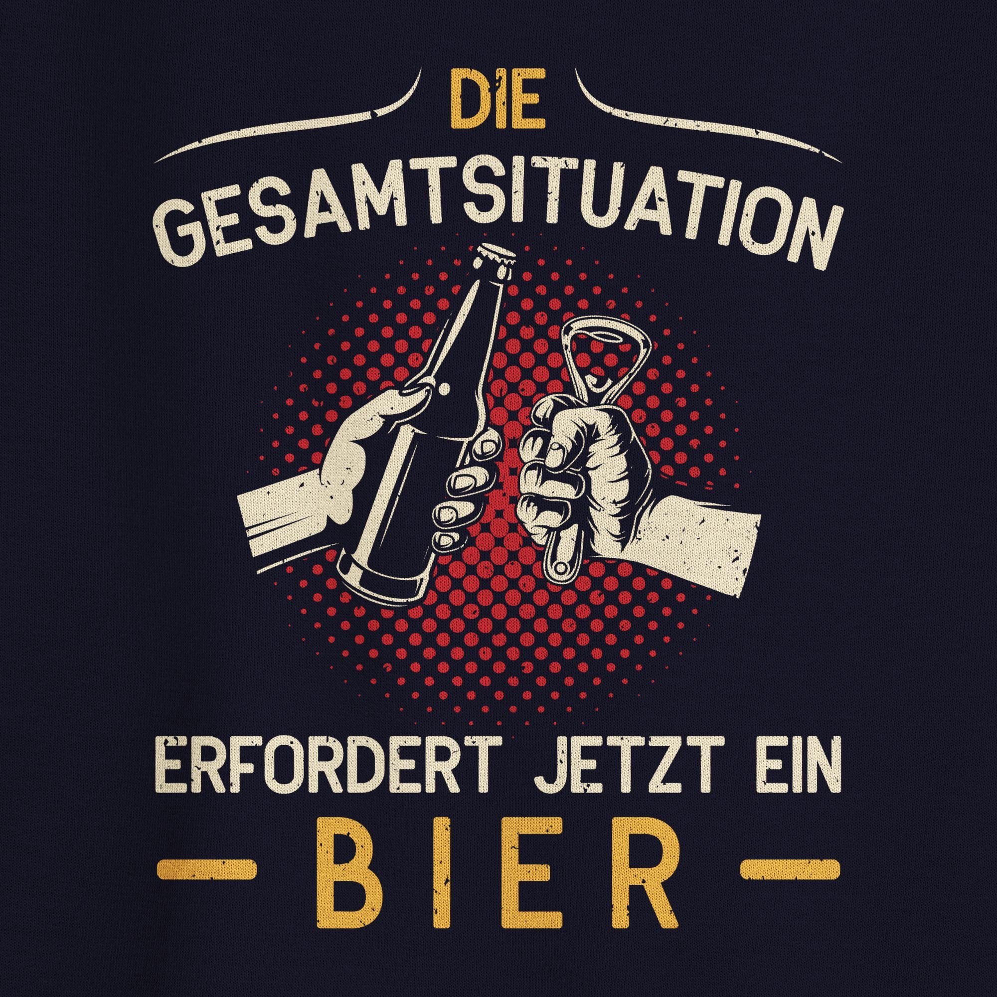 Shirtracer Sweatshirt Die Gesamtsituation erfordert 1 Va Party & ein Bierfreunde jetzt Alkohol Herren - Bier Dunkelblau (1-tlg) Geschenk