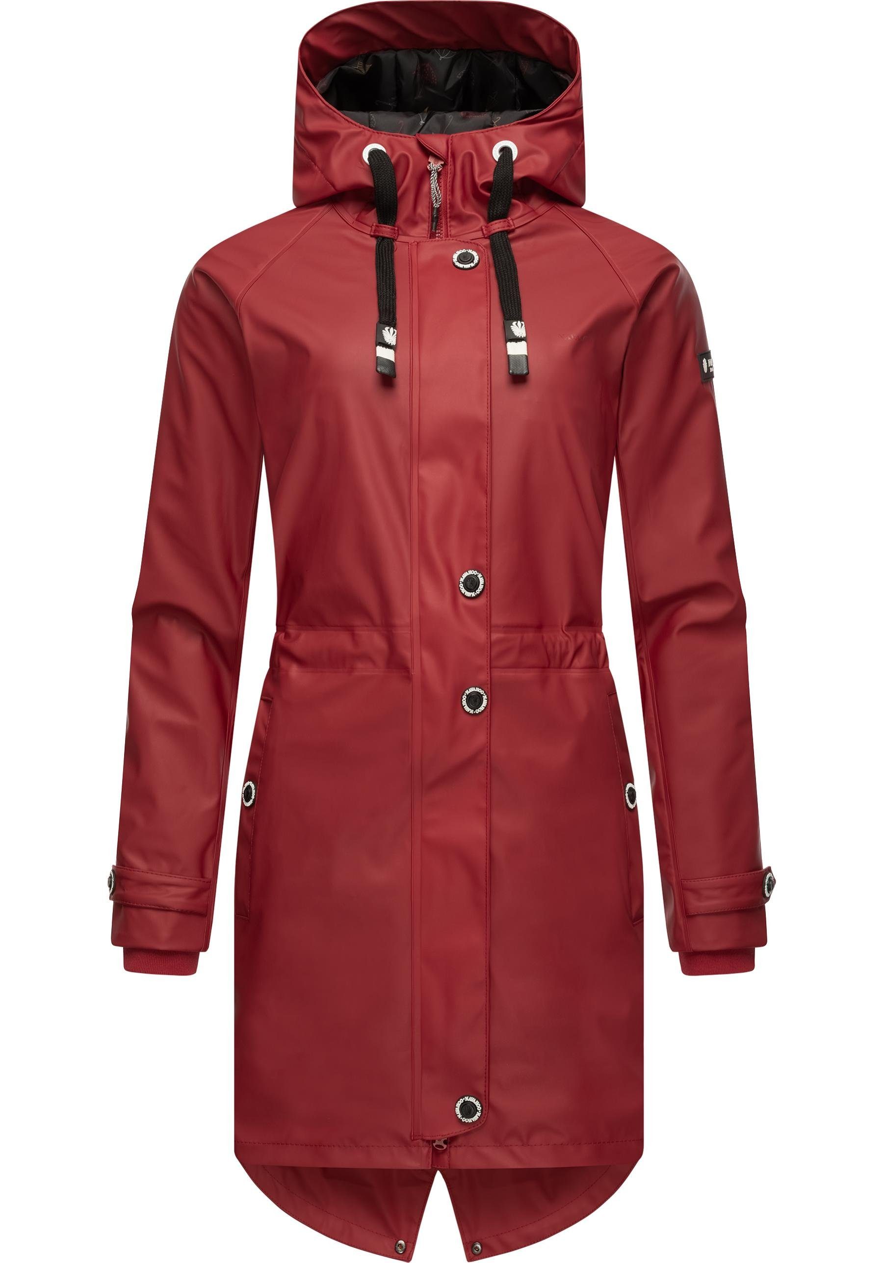 preismanagement Regenmantel Damen Regenjacke Kapuze modischer mit Navahoo blutrot Rainy Flower