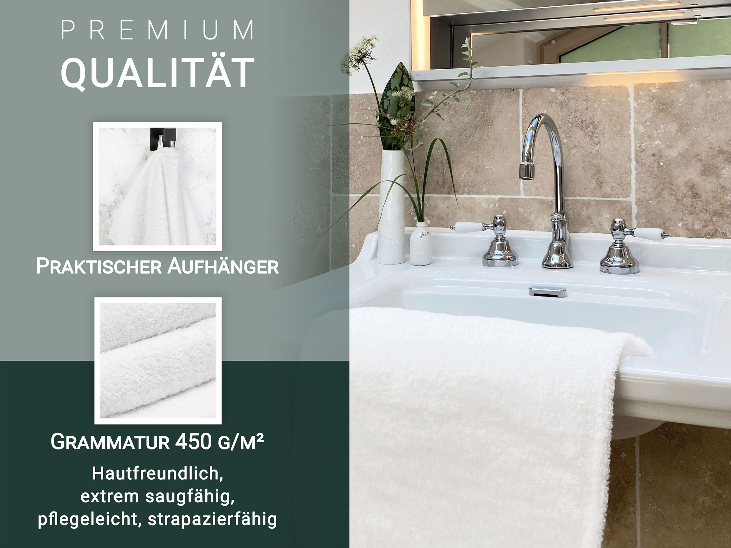 ZOLLNER Handtücher, Frottee (10-St), 50 x 100 cm, 100% Baumwolle günstig online kaufen