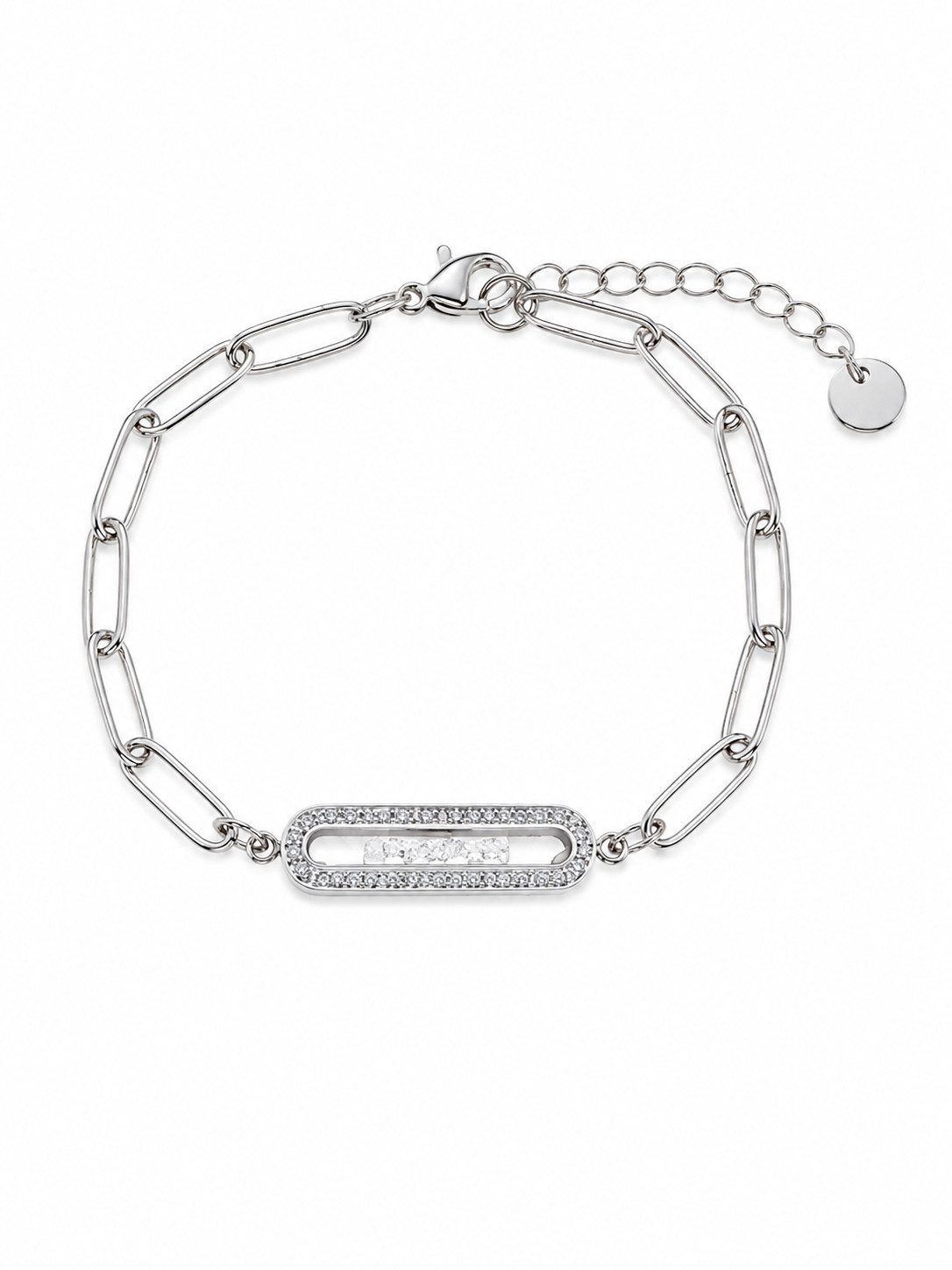 Brise Schmuck Armband Armband Damen mit Strass verstellbar Gliederarmband, Elegantes armband mit funkelnden Strassdetails und verstellbarer Länge
