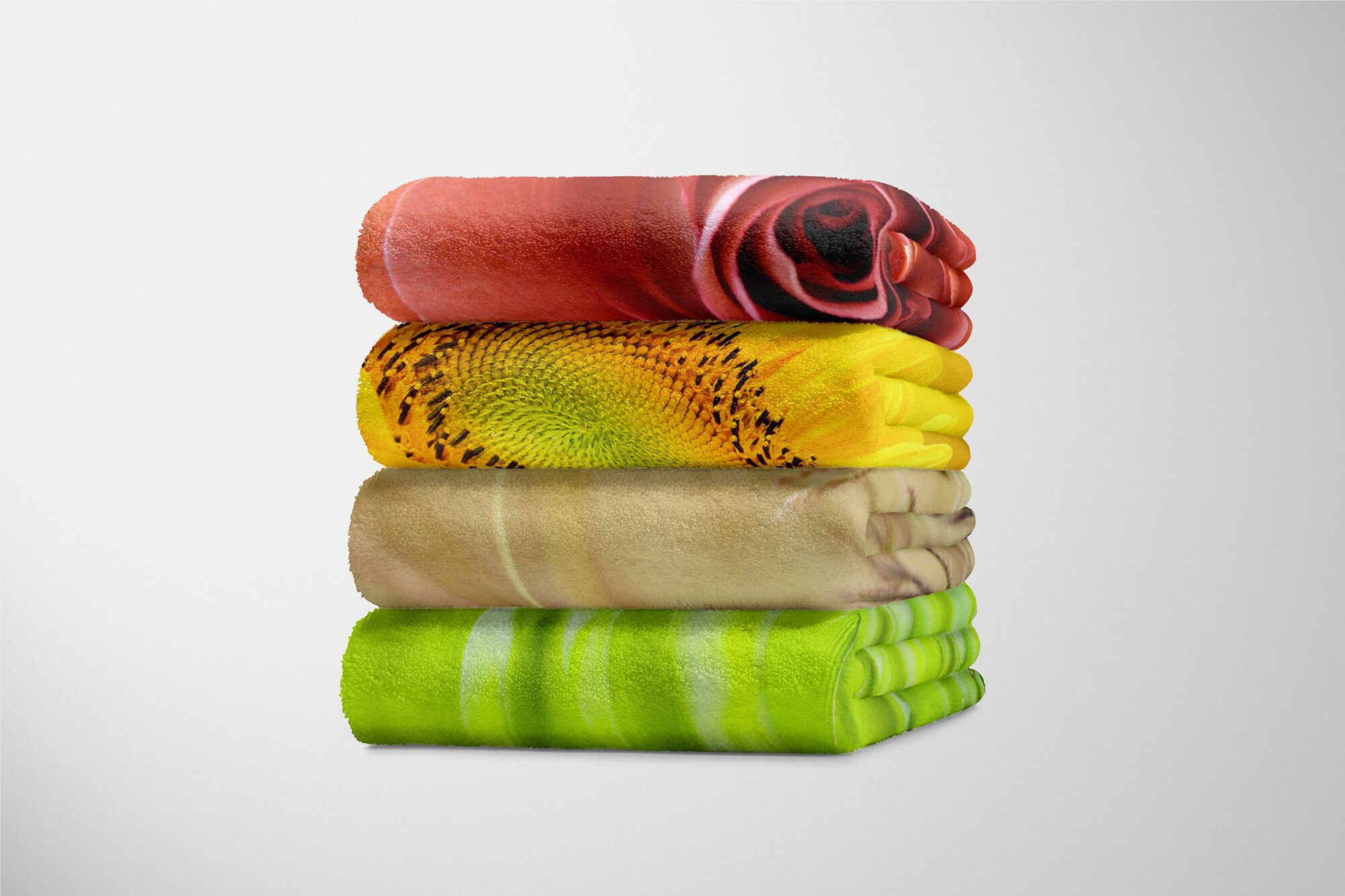 Kuscheldecke Handtuch Fotomotiv (1-St), Baumwolle-Polyester-Mix mit Sommer Saunatuch Pflanzen Strandhandtuch Art Handtuch Na, Handtücher Sinus
